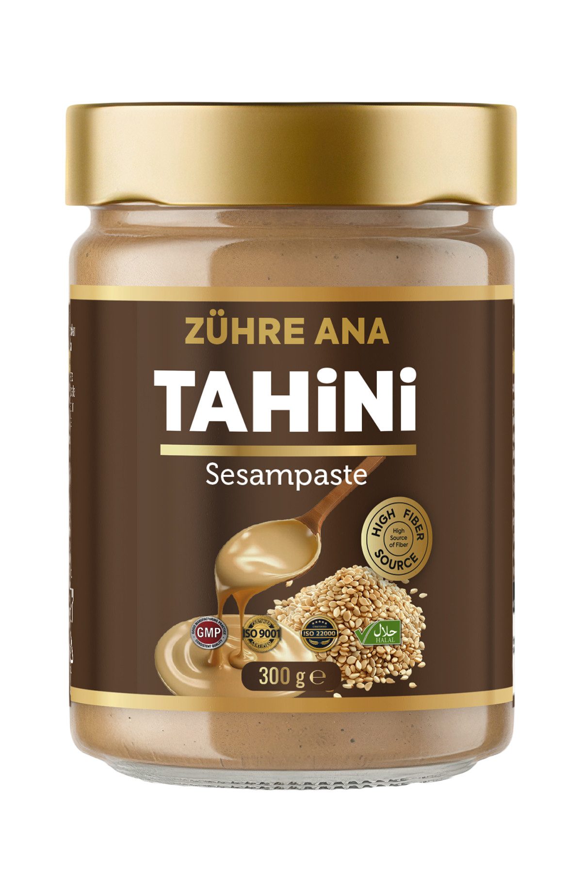 Zühre Ana® Saucen Saseme Paste 300g–100% Sesam, Ohne Zusatzstoff, Intensives Aroma Tahin, 300 g, Mit unverwechselbarer, intensiver Konsistenz und Aroma