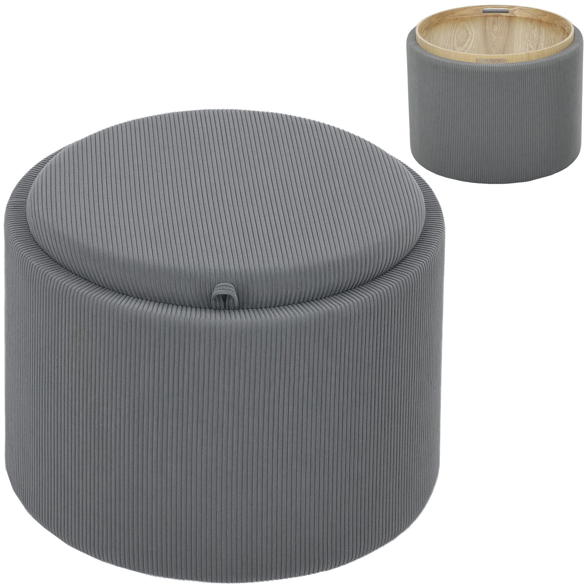 HOMCOM Sitzhocker Runder Hocker mit Stauraum günstig online kaufen