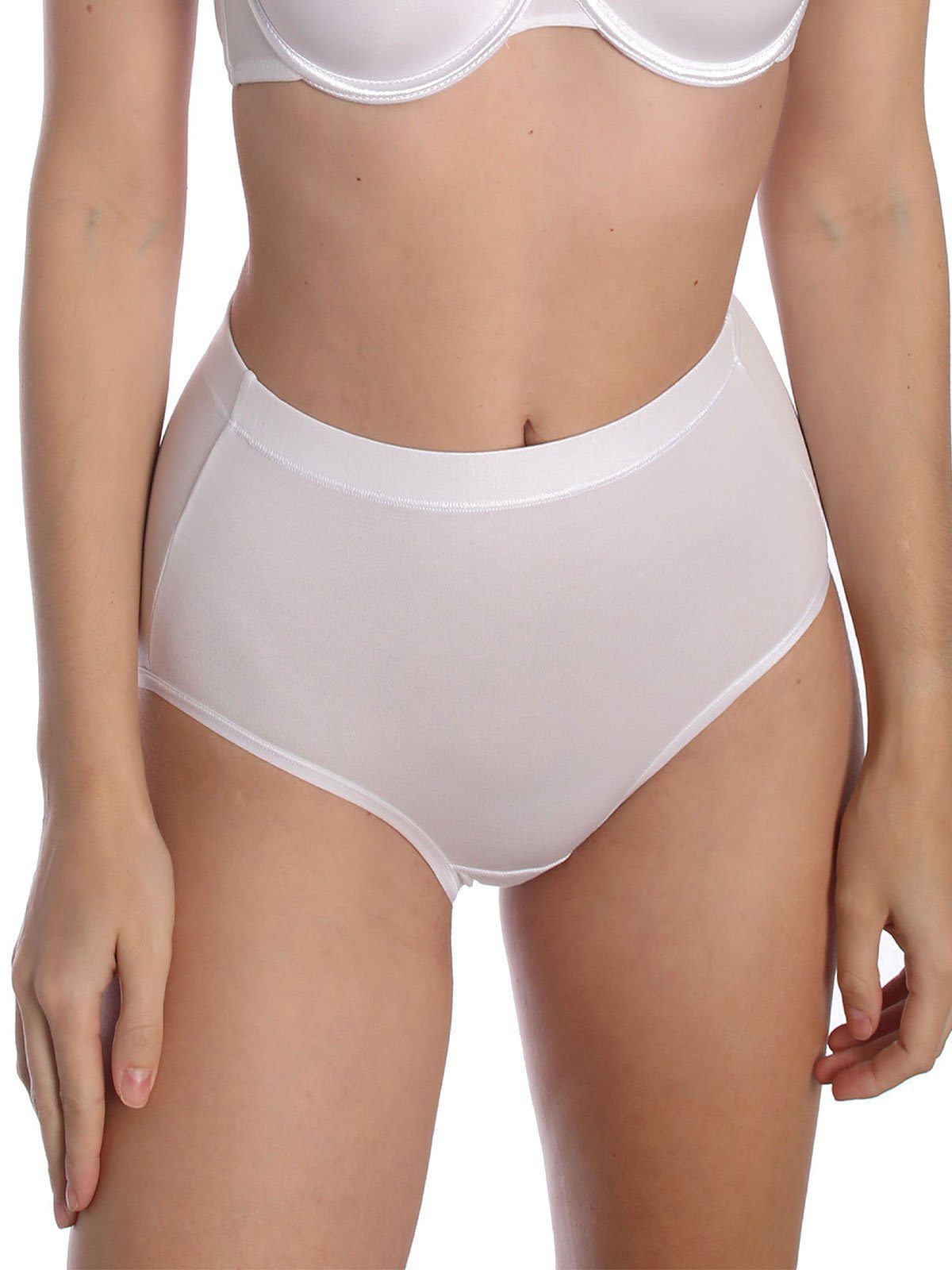 Maxi Taillenslip (Spar-Set, 3xwhite SKIN Slip LOVELY Zwickel 6er 6-St) Sassa Sparpack 3xivory