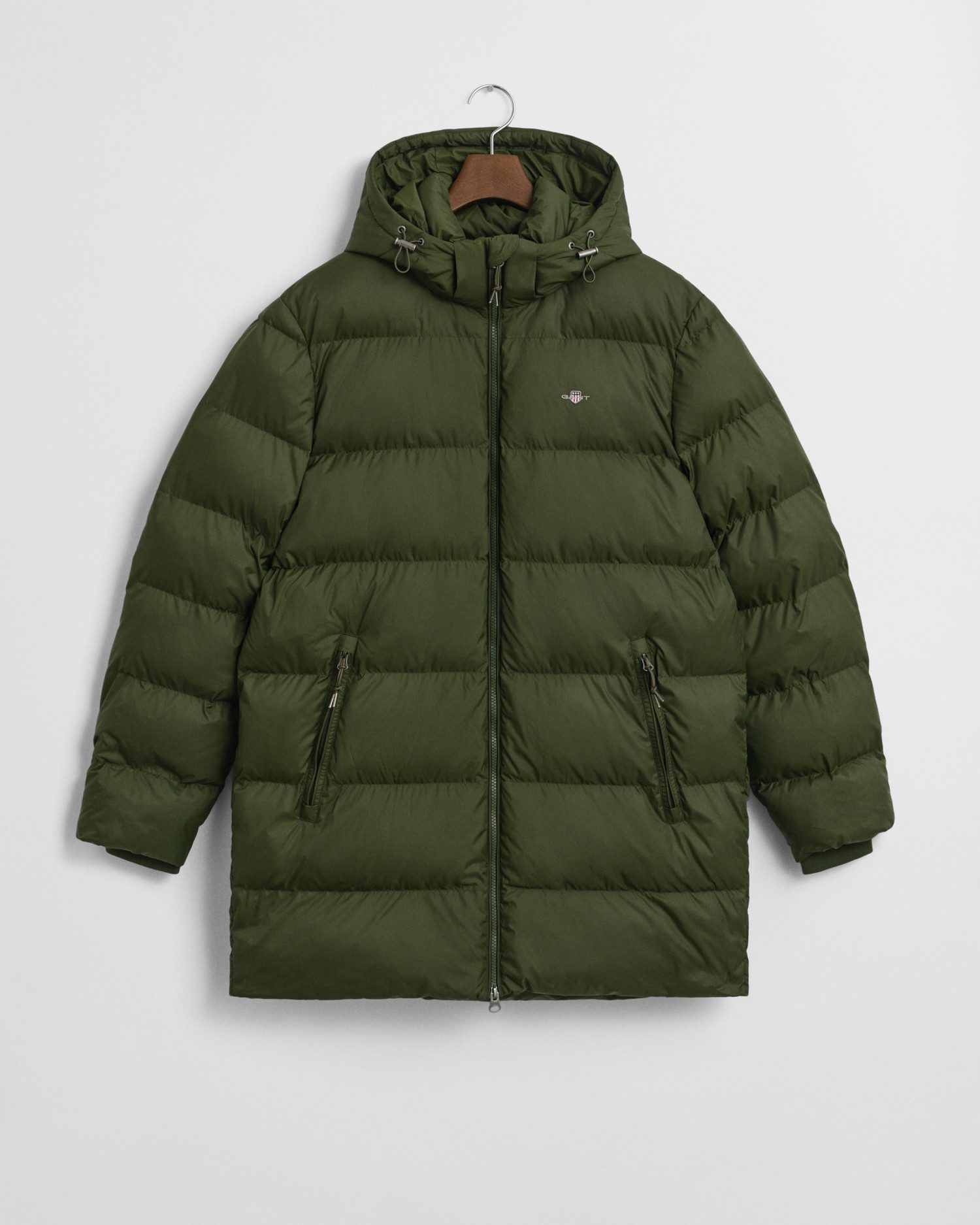 Gant Steppmantel ACTIVE CLOUD MID LENGTH Puffermantel, regular fit, abnehmabre Kapuze, 2-Wege-Reißverschluss