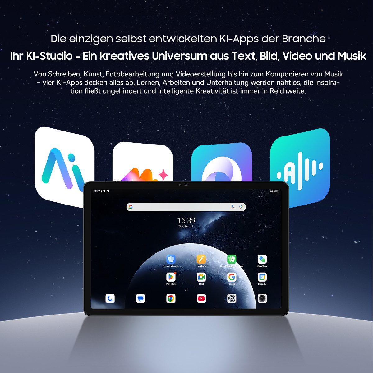 blackview 11" Zeno10 5G WiFi und 5G/4G LTE 8800mAh Akku KI Tablet (11", 256 GB, Android 15, 4G LTE, 5G, 11", 5G WiFi, 4G LTE/5G, 90Hz, Android 15, 13MP+16MP, Tiger T8200)