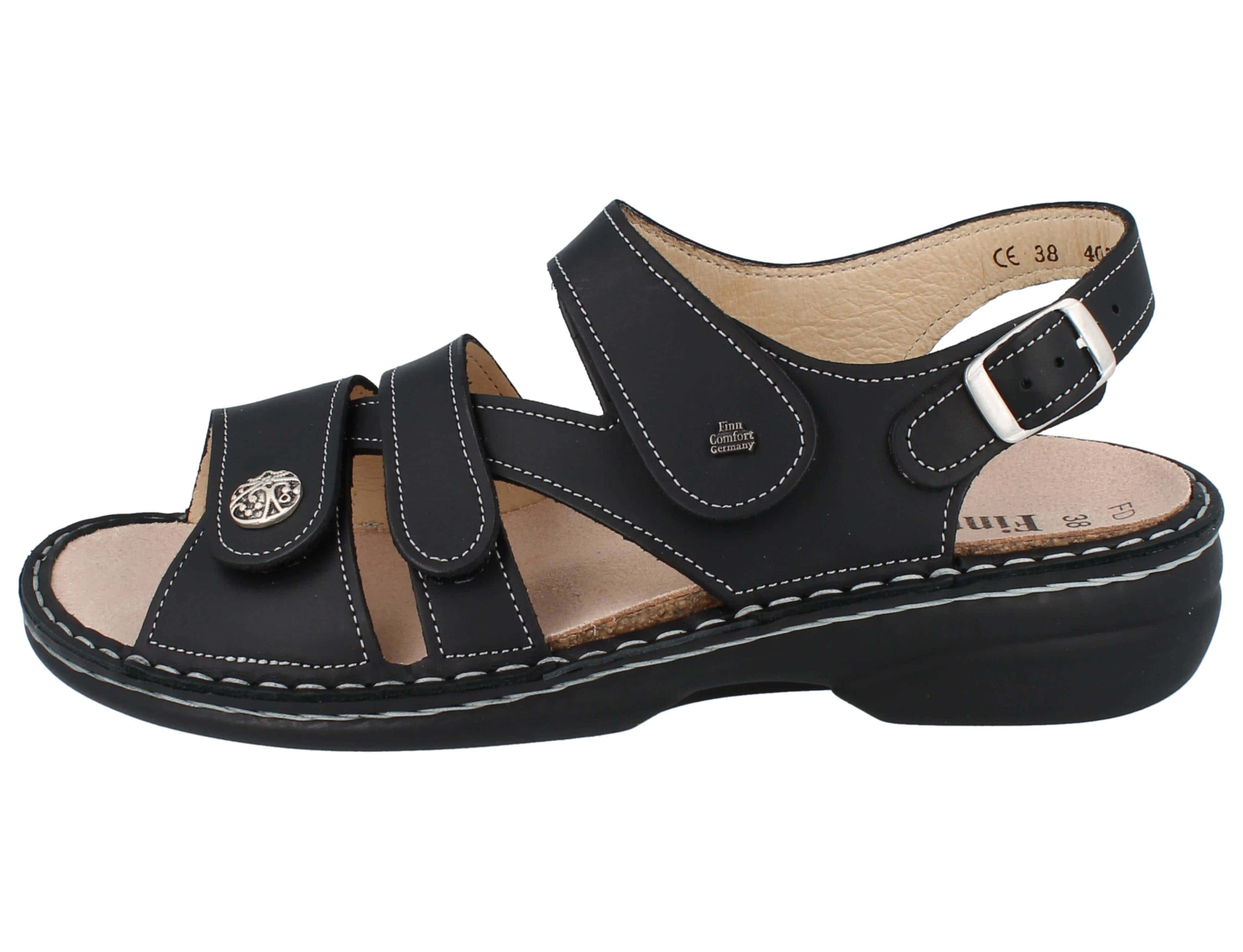 Finn Comfort FINN COMFORT Gomera Damen Sandalen schwarz black Sirio Leder - Größe: Sandale Wechselfußbett