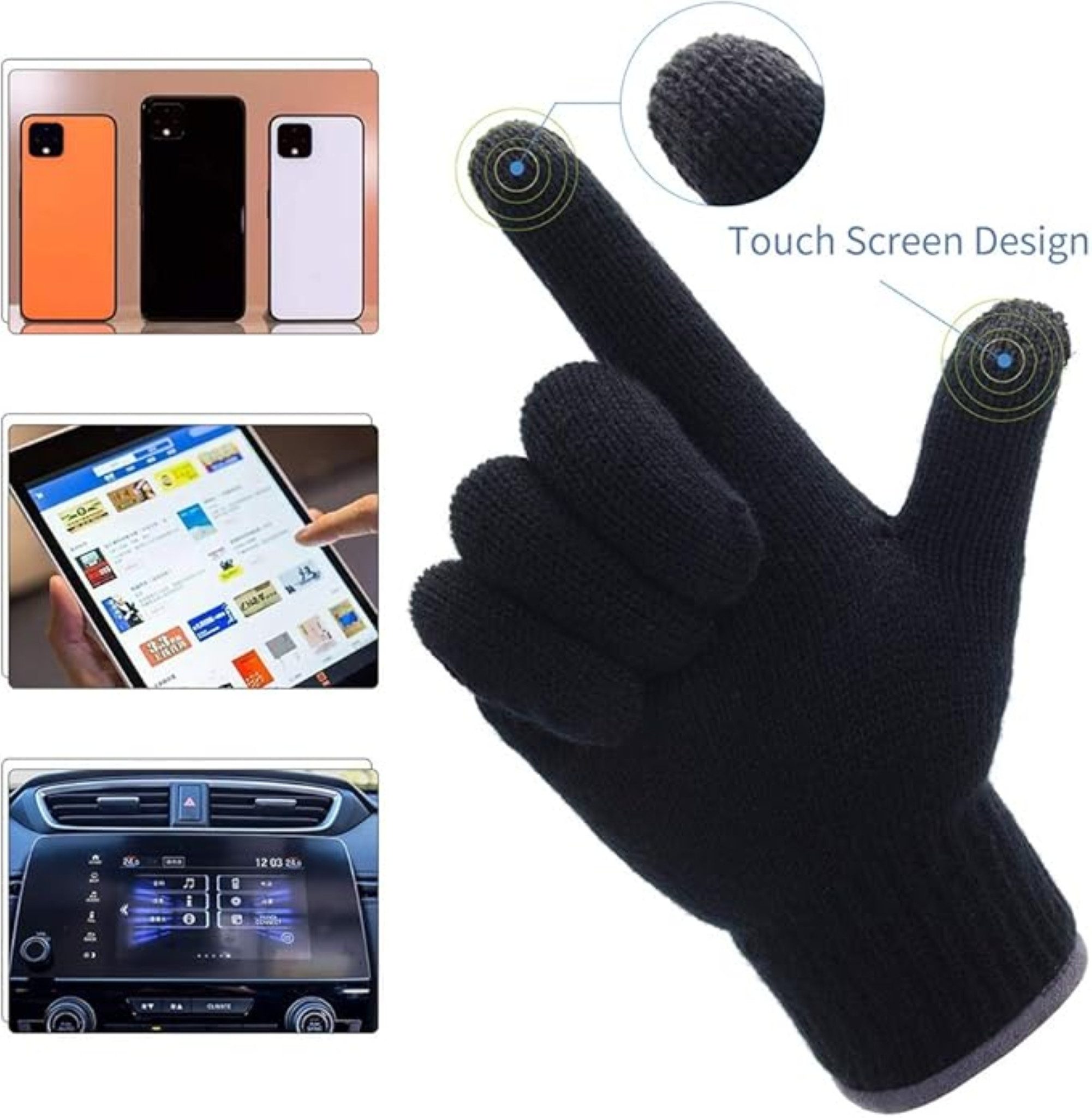 LA CUTE Strickhandschuhe Herren Winterhandschuhe mit Touchscreen und Kaschm günstig online kaufen