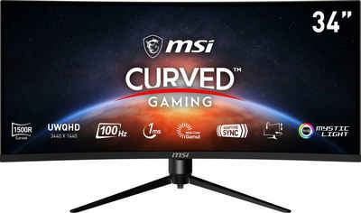 MSI Optix MAG342CQRV Curved-Gaming-Monitor (86 cm/34 ", 3440 x 1440 Pixel, UWQHD, 1 ms Reaktionszeit, 100 Hz, VA LCD, 3 Jahre Herstellergarantie)