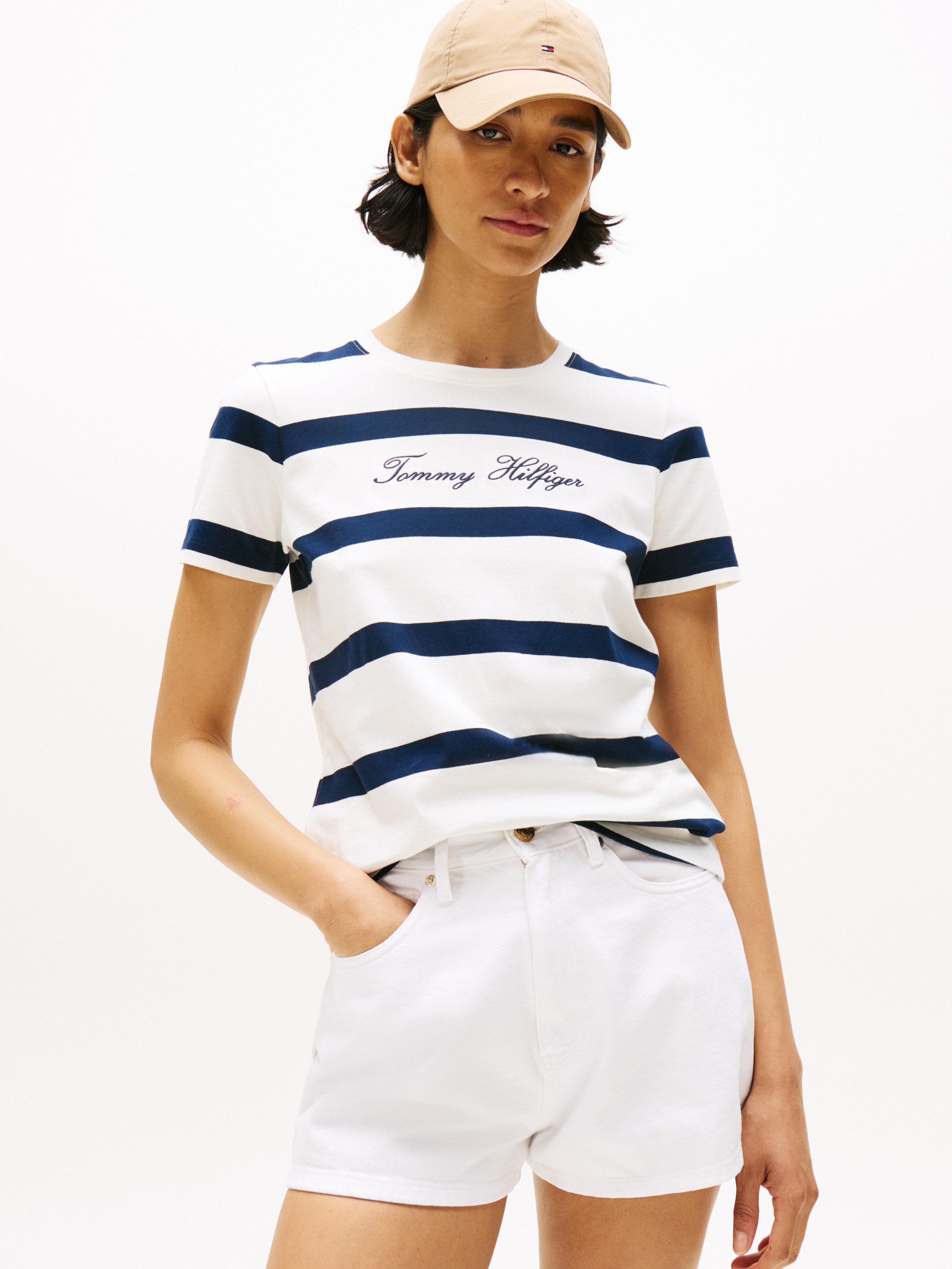 Tommy Hilfiger Kurzarmshirt SCRIPT REG C-NK günstig online kaufen