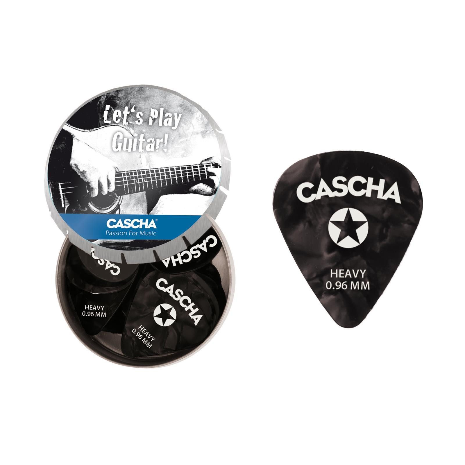 Cascha Plektrum HH 2295 Guitar Pick Box Set Heavy, 24 Stück in Metallbox
