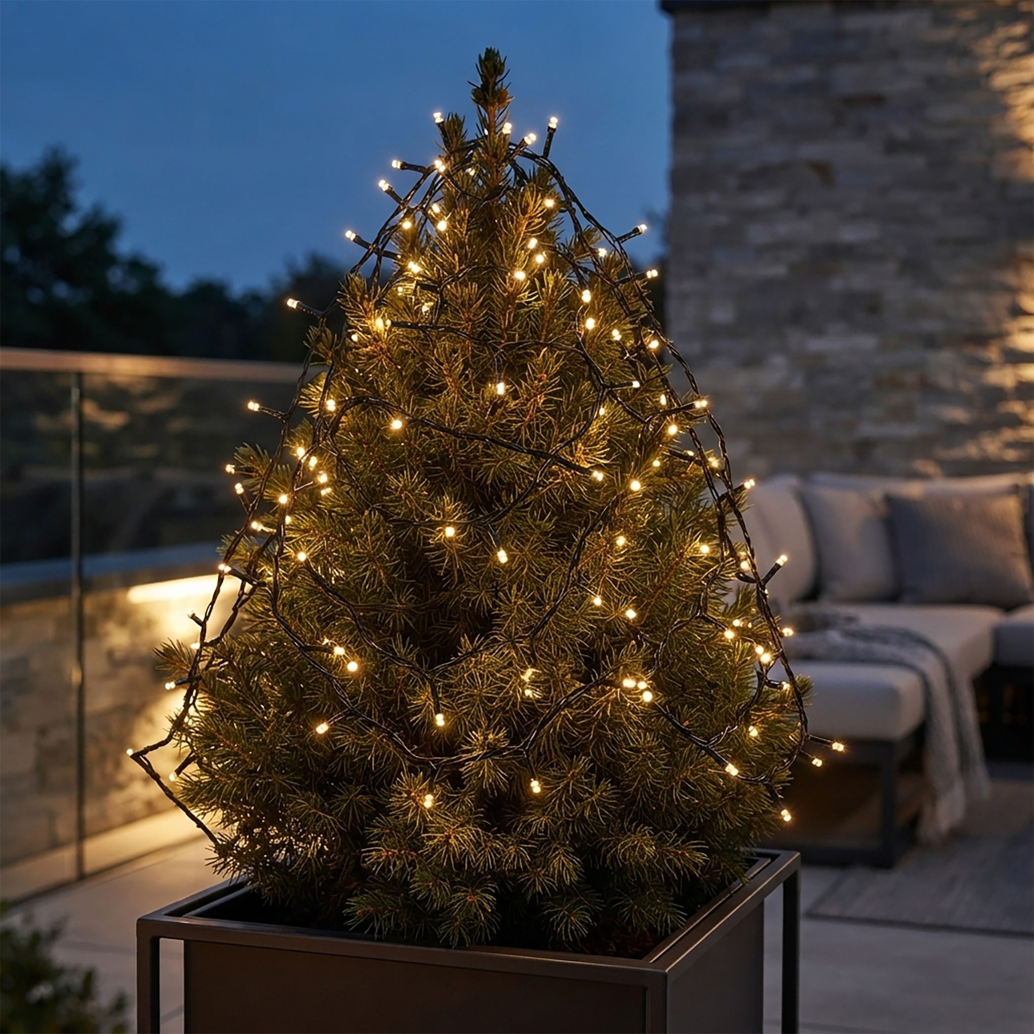 Spetebo LED-Lichterkette Weihnachts Lichterkette warm weiß - 80 LED / 6 m, 80-flammig, Garten Deko Beleuchtung für Außen und Innen – Bild 5 von 5
