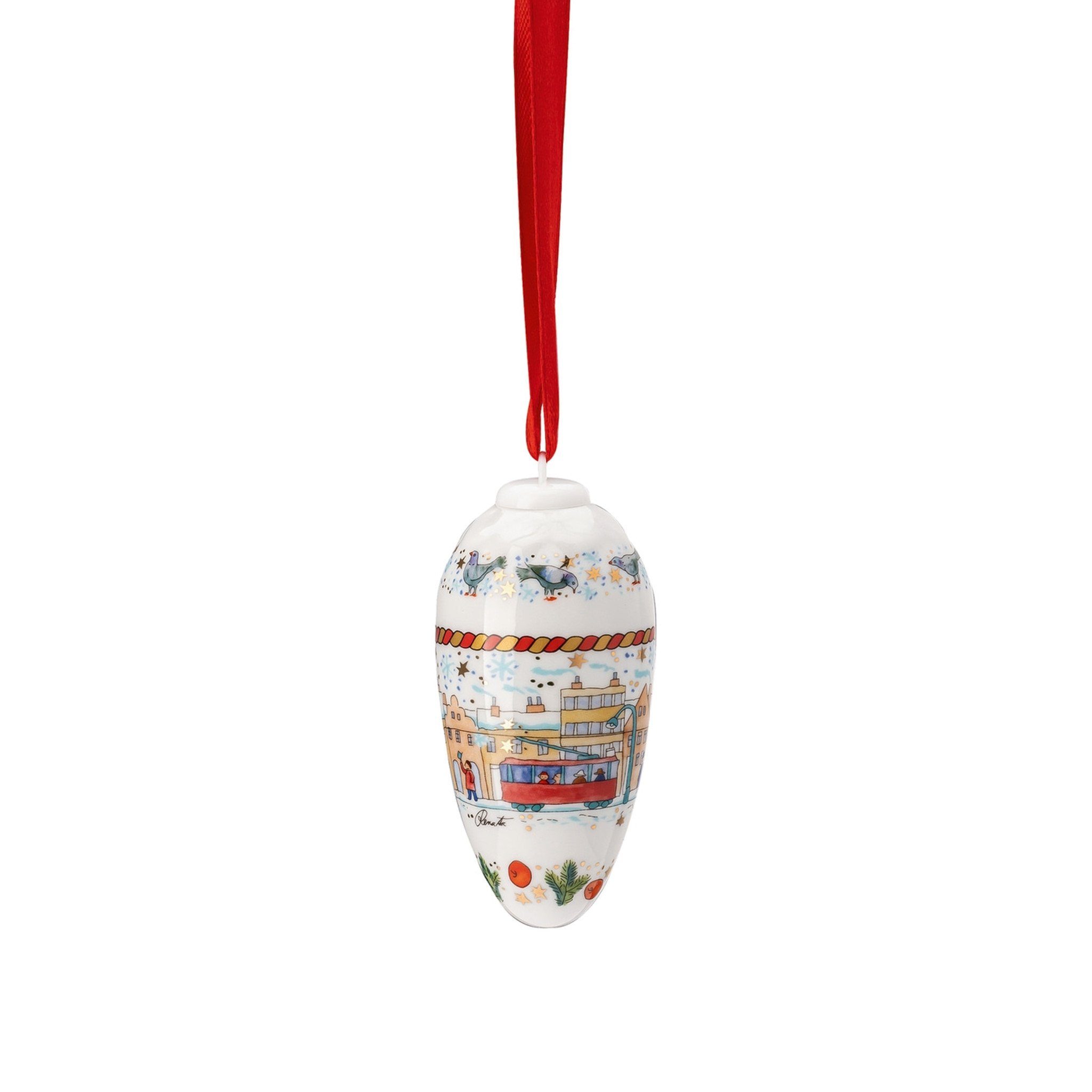 Hutschenreuther Christbaumschmuck Porzellanzapfen Weihnachtszapfen 2023 in OVP (1-tlg), Sammelobjekt mit OVP (Originalverpackung)