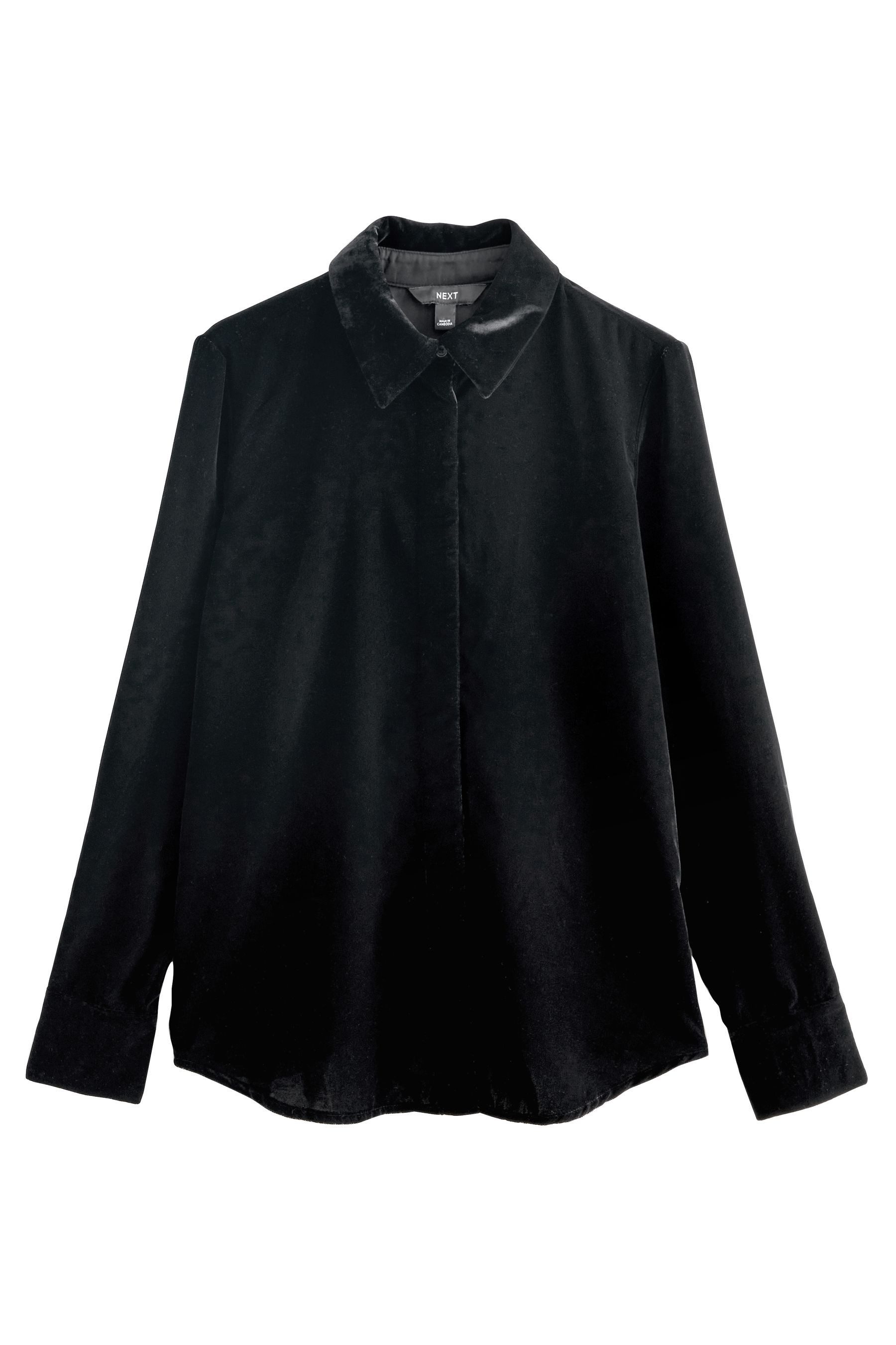 Next Langarmhemd Langärmelige Samtbluse (1-tlg)