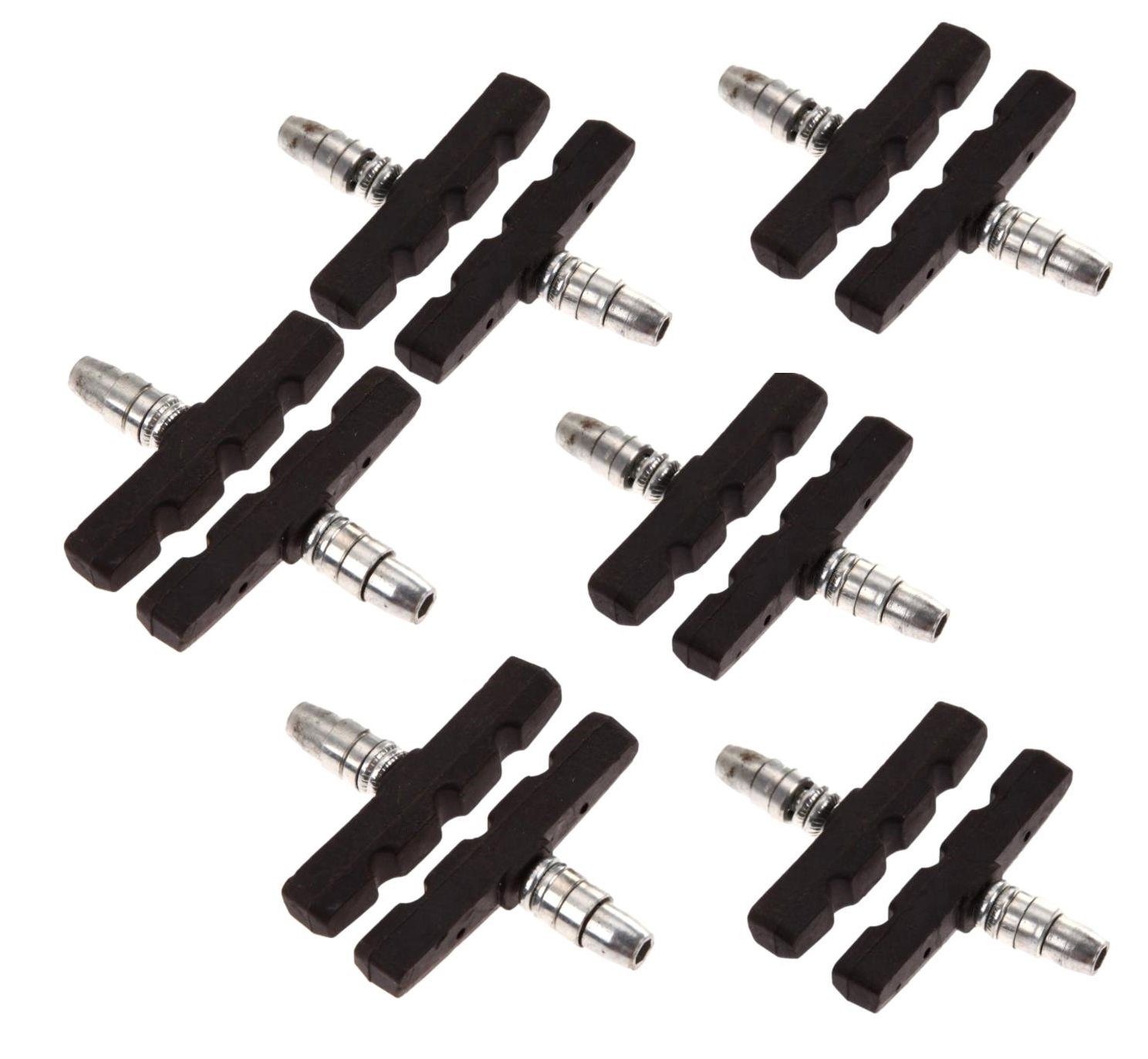 V-Brake 12 Stück Fahrrad Bremsen Set für Shimano, 6 Paar Bremsschuhe schwarz