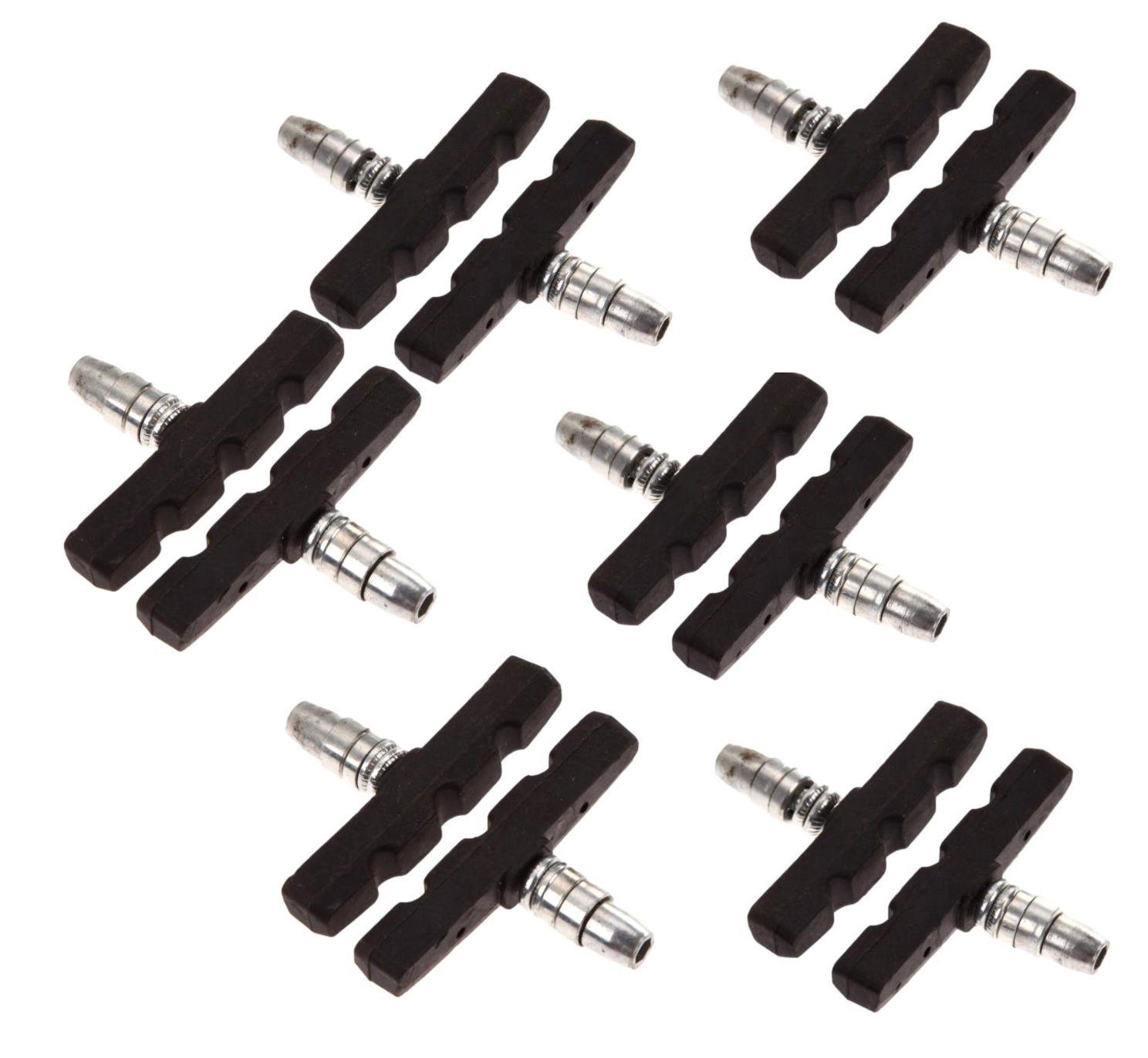 BAYLI V-Brake 12 Stück Fahrrad Bremsen Set für Shimano, 6 Paar Bremsschuhe schwarz