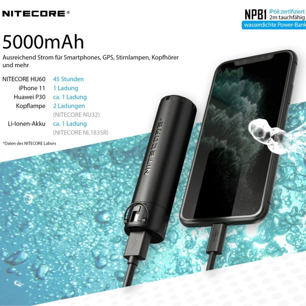 NPB1 LED Nitecore Powerbank Taschenlampe 5000mAh
