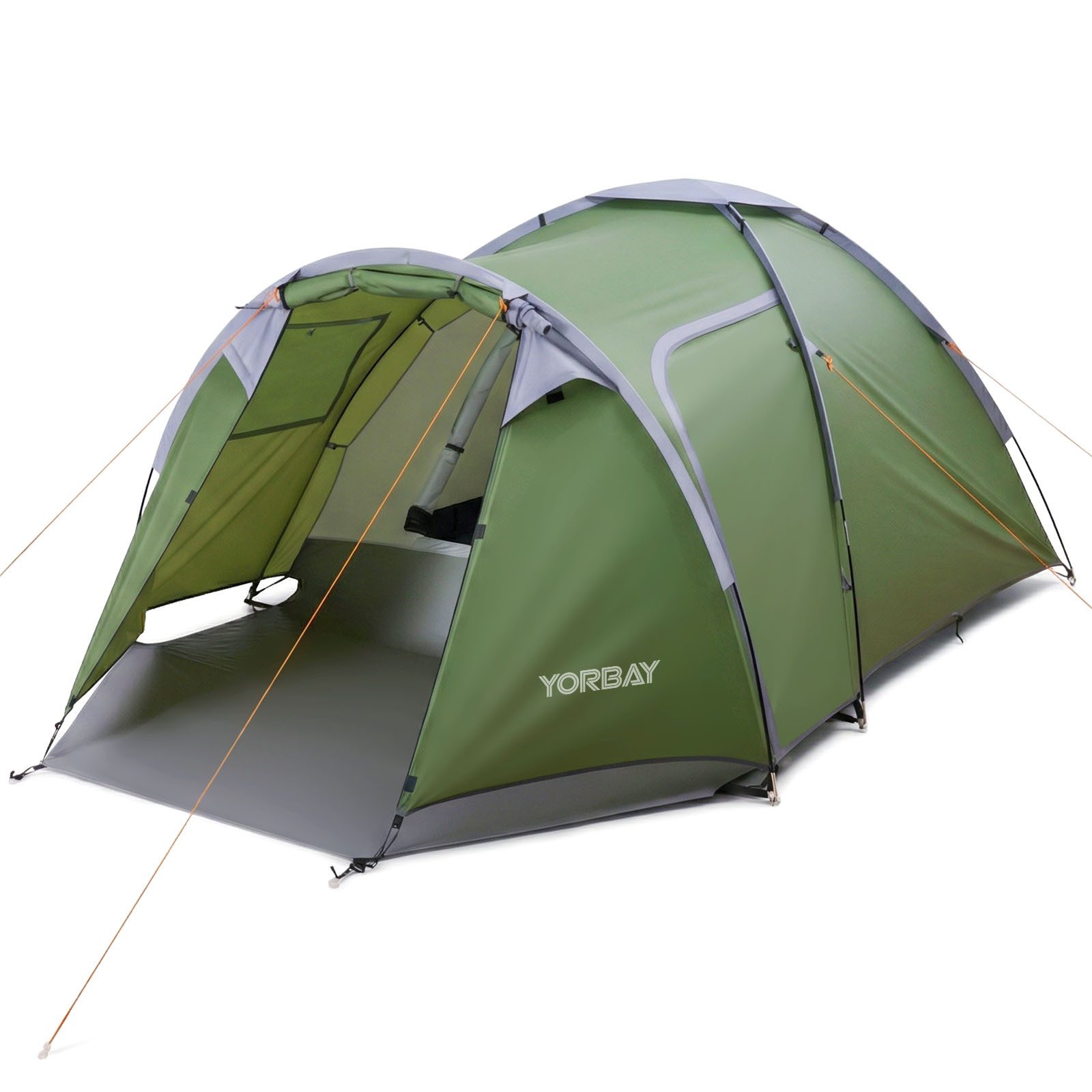 Yorbay Kuppelzelt Campingzelt mit Vorraum für 3-4 Personen,Leichtes Tunnelzelt, (wasserdichtes Zelt mit UV-Schutz 50), für Camping, Reisen, Trekking, Garten, Festival
