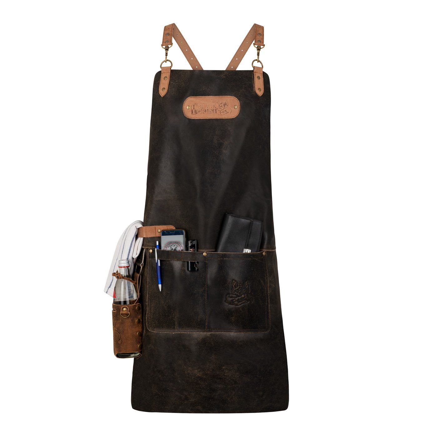 Grillschürze BUTCHER Barista Cracker Leder Schürze BBQ Grill- und Arbeitsschürze
