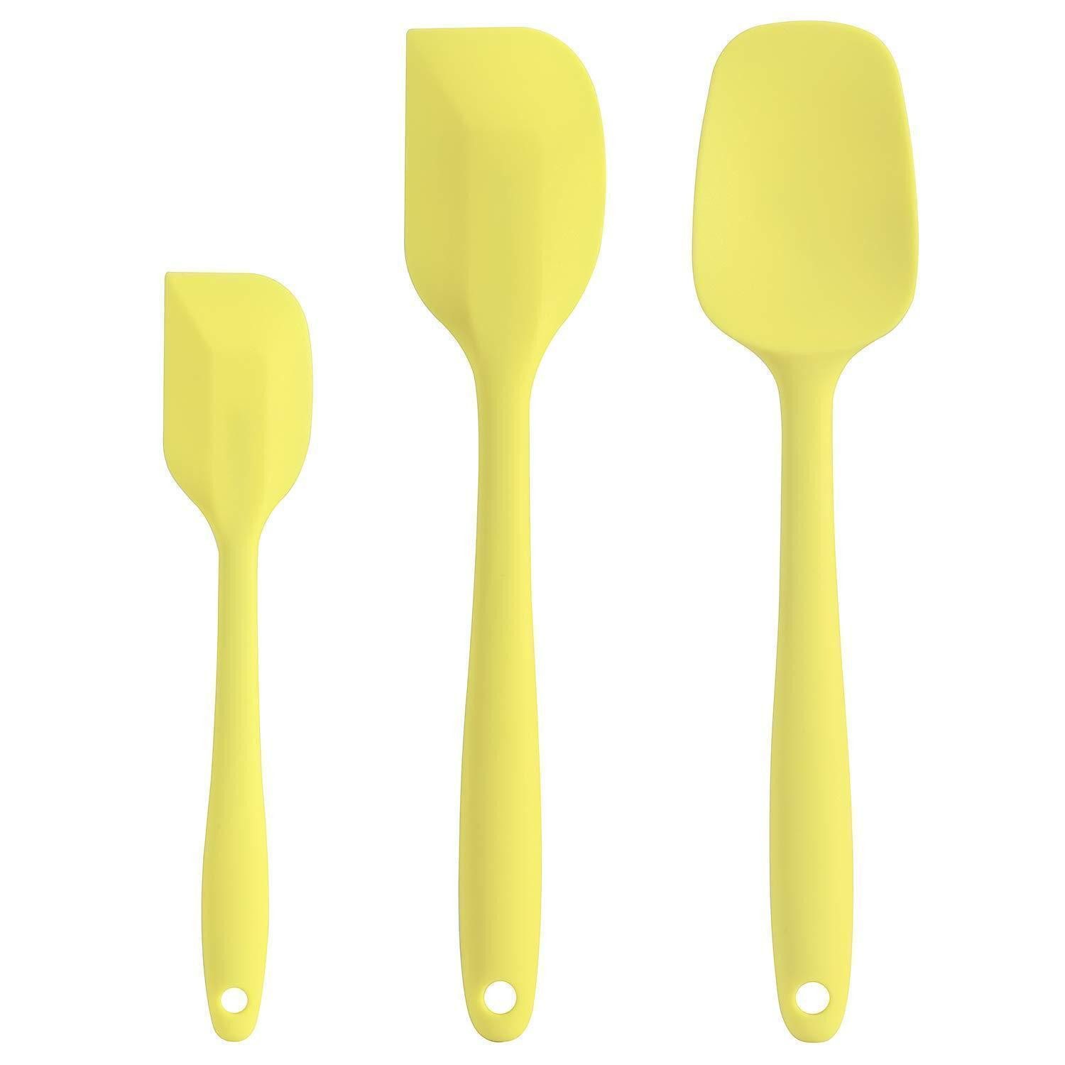 LuxusKollektion Küchenspachtel Silikon-Spachtel-Set Macarongelb