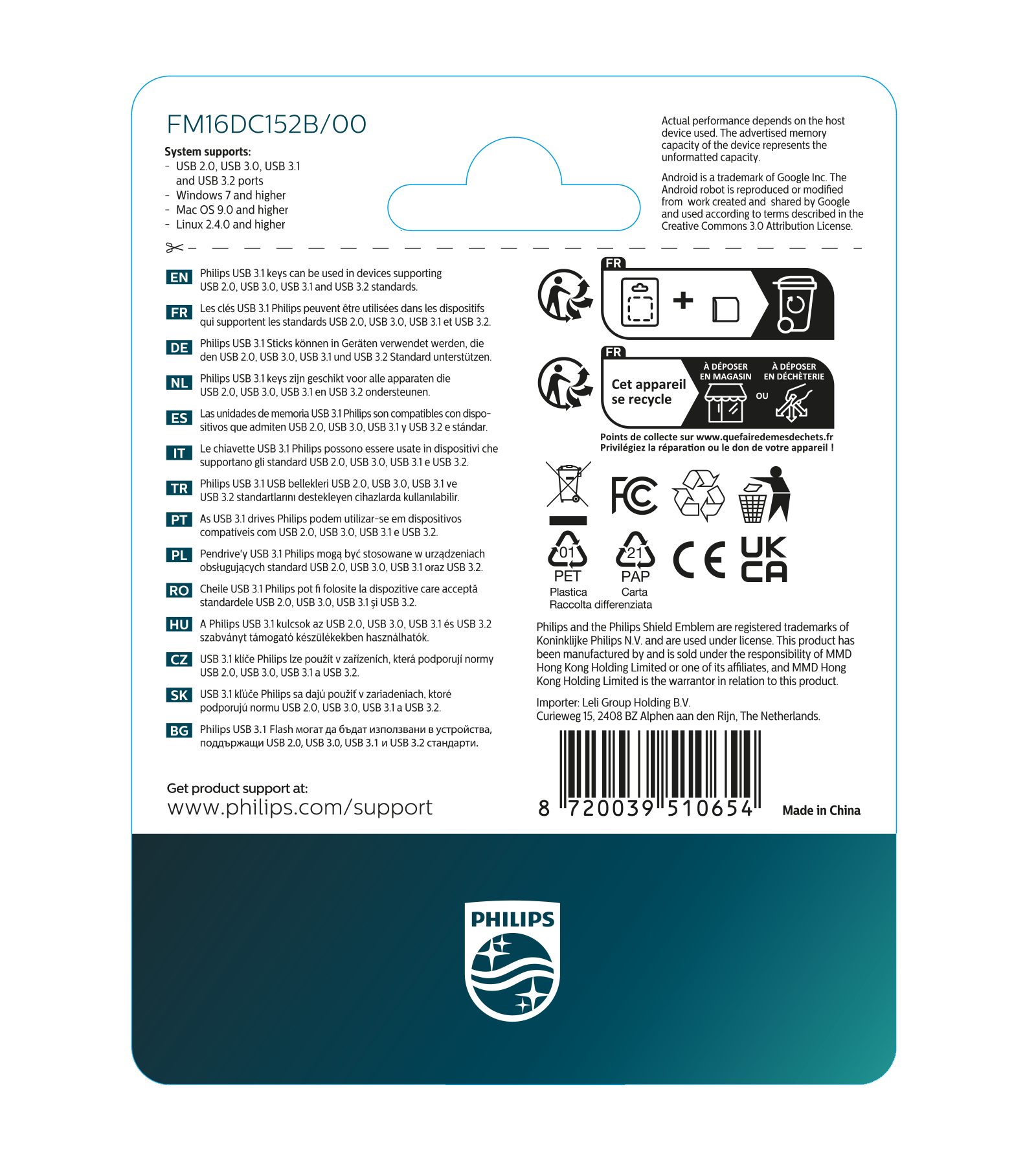 Philips Philips USB Stick 2-in-1 USB-C 16 GB USB-Stick (USB USB-A, USB-C)