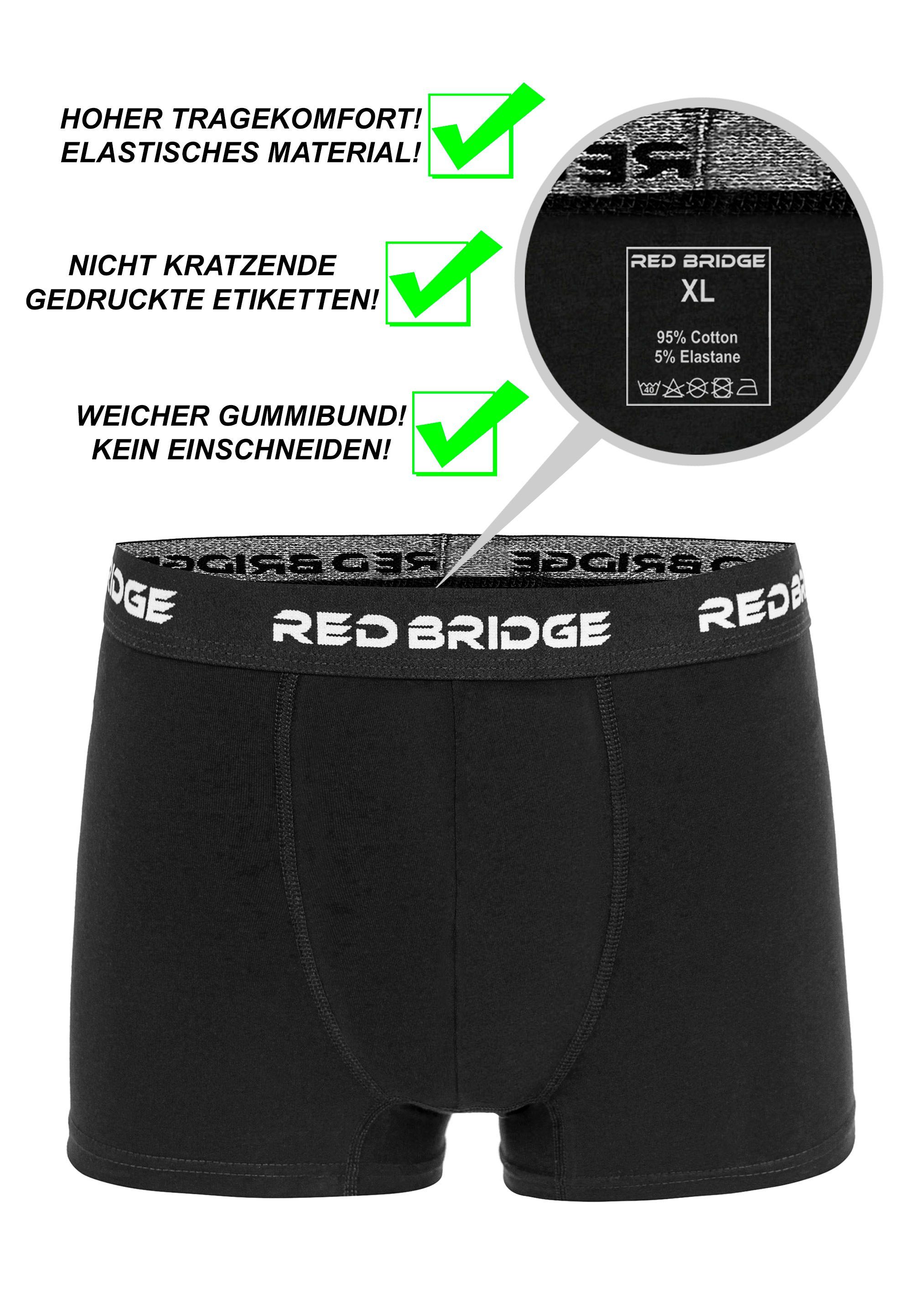 Boxershorts Herren RedBridge Bridge (Spar-Pack, Packung Schwarz Red Premium 6er-Pack) Boxershorts Qualität 6er