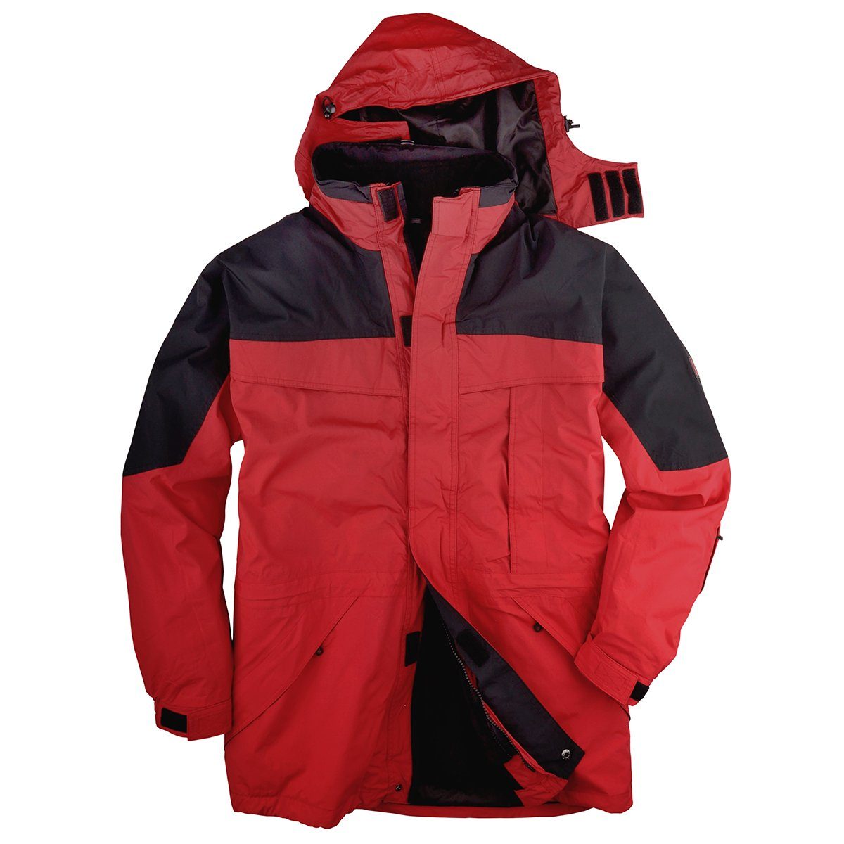 Funktionsjacke Marc&Mark 3-in-1 Funktionsjacke Übergröße rot-schwarz