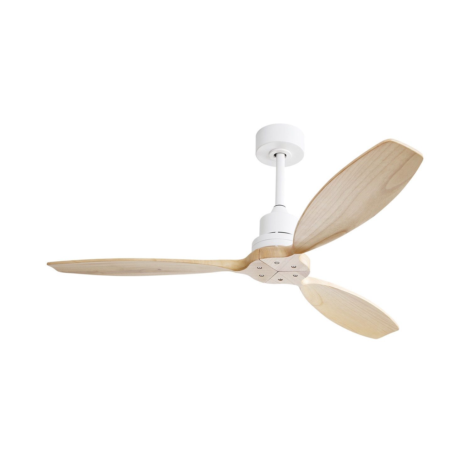 Rutaqian Deckenventilator Deckenventilator mit Massivholzflügeln und Niedrigem Profil,Ohne Licht, 52 Zoll Deckenlüfter, 6 Geschwindigkeitsstufen, Fernbedienung