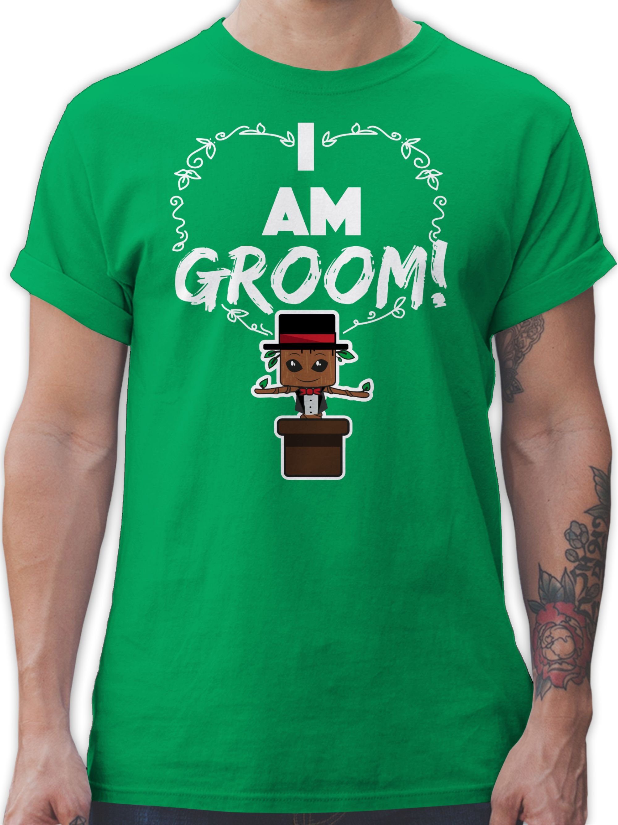 Shirtracer T-Shirt I am groom! JGA Männer 3 Grün
