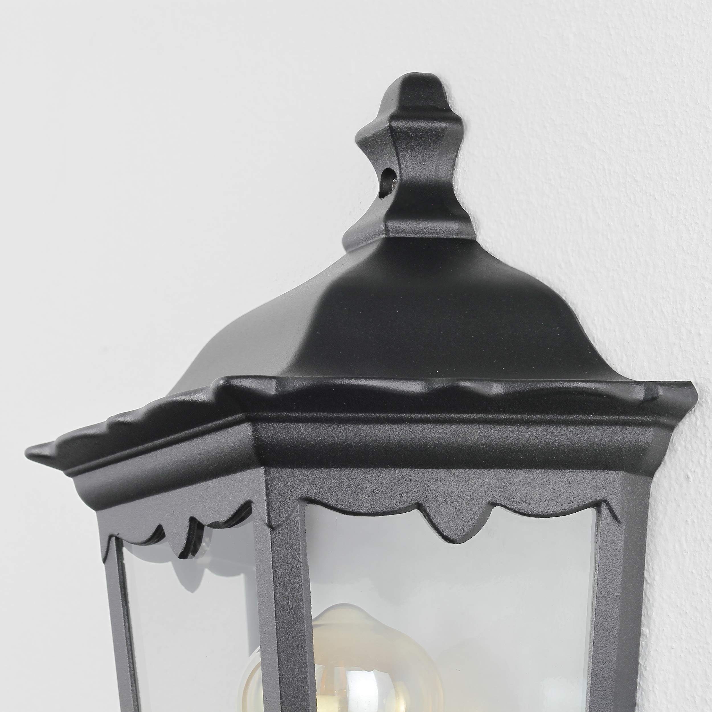 Leuchtmittel, Hauswand Gartenlampe Außen LED E27 Licht-Erlebnisse Lampe Schwarz Außen-Wandleuchte Wandlampe ALEX, ohne
