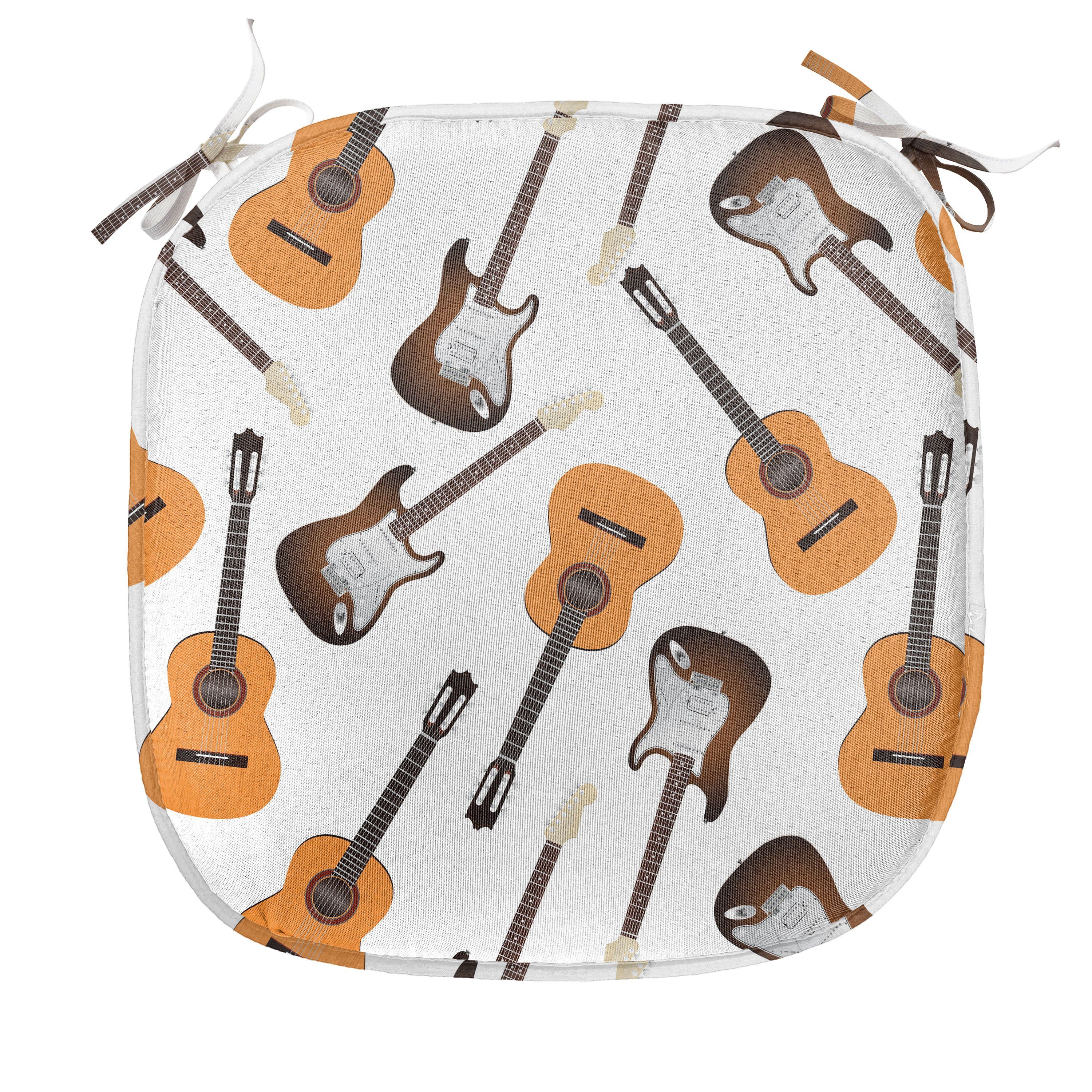 Gitarre Küchensitze, Abakuhaus mit Kissen für wasserfestes Dekoratives Stuhlkissen Riemen Instrumente realistische