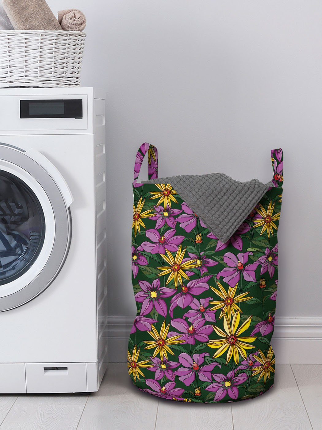 Lilien-Garten-Kunst Kordelzugverschluss für Griffen mit Abakuhaus Wäschesäckchen Wäschekorb Waschsalons, Blumen Bunte