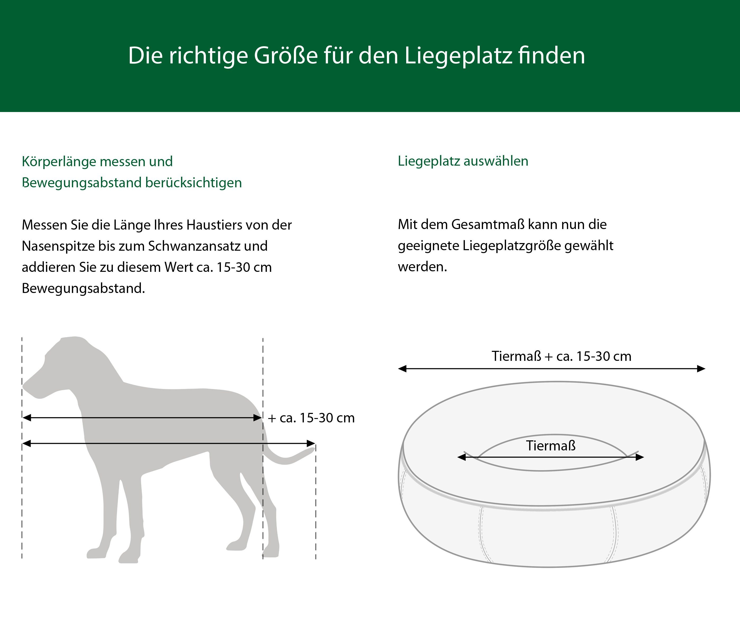 Dehner Tierbett Hunde-/Katzenbett Cookie, verschiedene Größen, pflegeleichtes Plüsch Hundebett/Katzenbett, Wende-Liegekissen