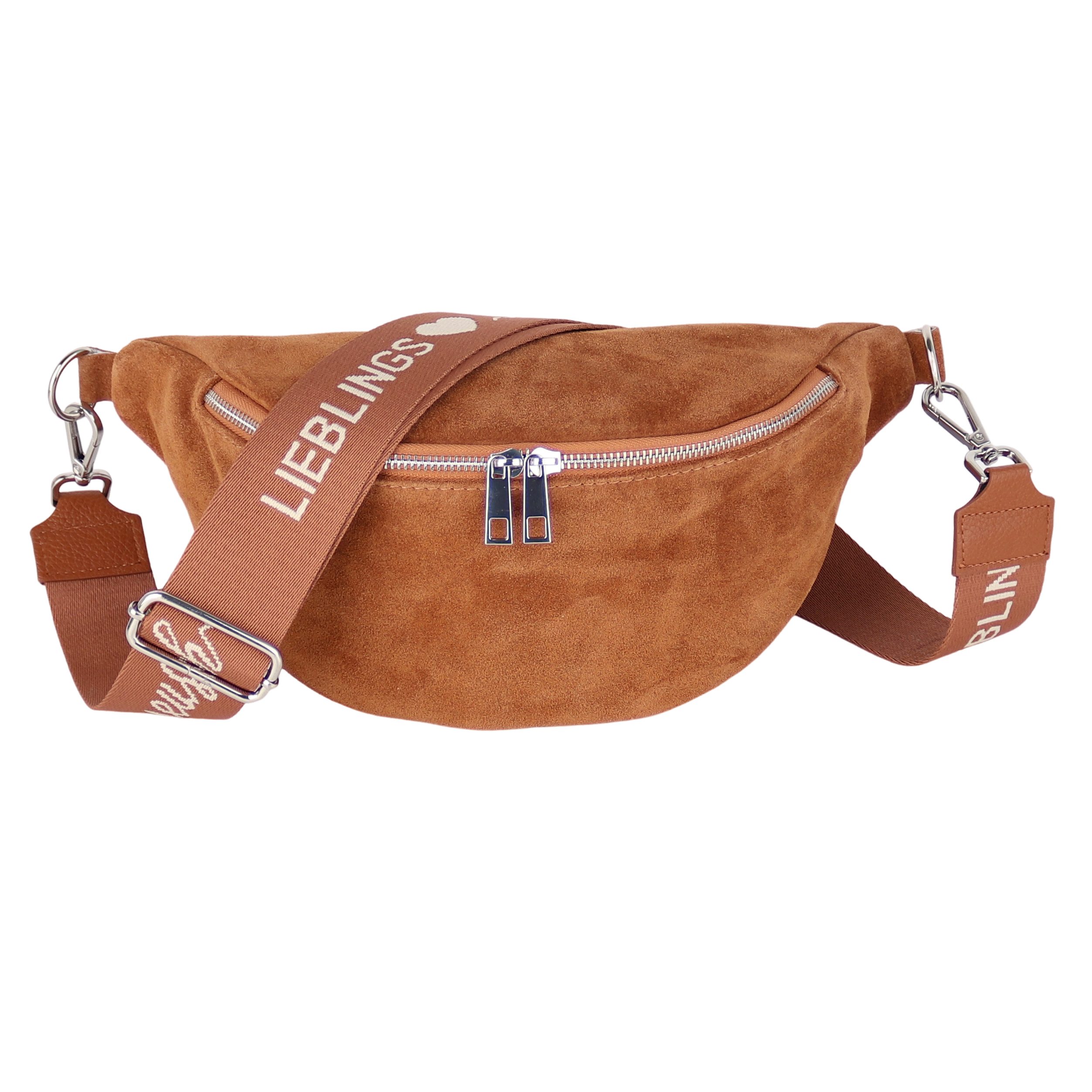 Bauchtasche Damen, Wildleder, Made in Italy, Umhängetasche; Brusttasche