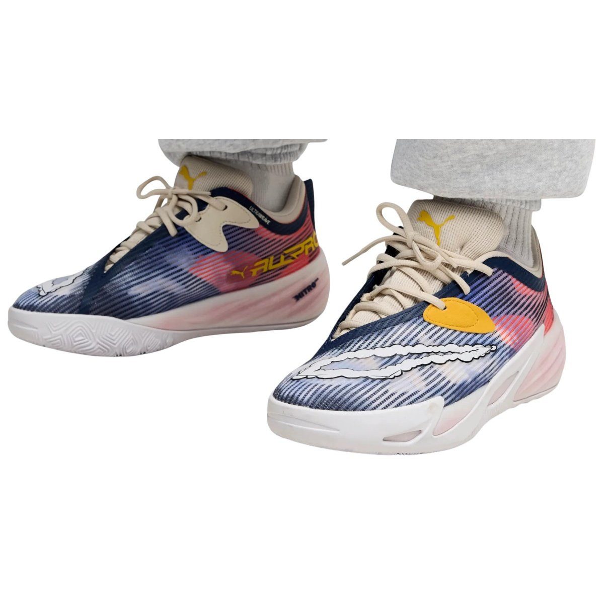 PUMA Hallen-Indoorschuhe All-Pro Nitro™ 2 Hooptopia (Basketball) blau/bunt Badmintonschuh