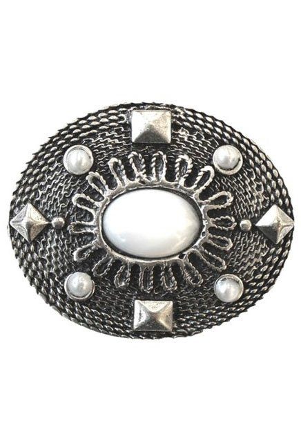 Rettungsring Gürtel Gürtelschnalle Wechselschnalle »Oval Mit Weißem Stein«