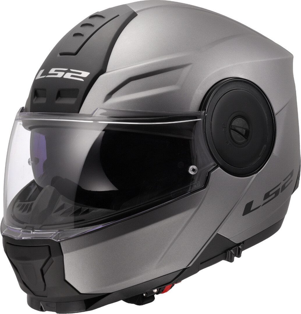LS2 Motorradhelm FF902 Scope II Klapphelm, vorbereitet für Kommunikationssystem,Notfallsystem-Polsterung (EQ
