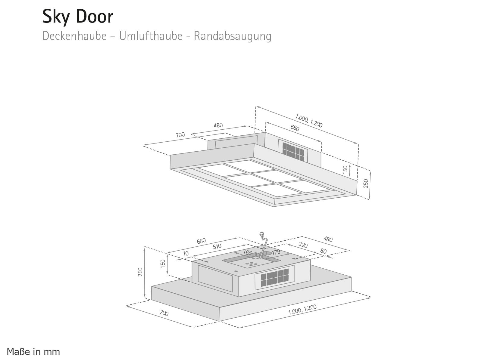 Silverline Deckenhaube, 120 cm