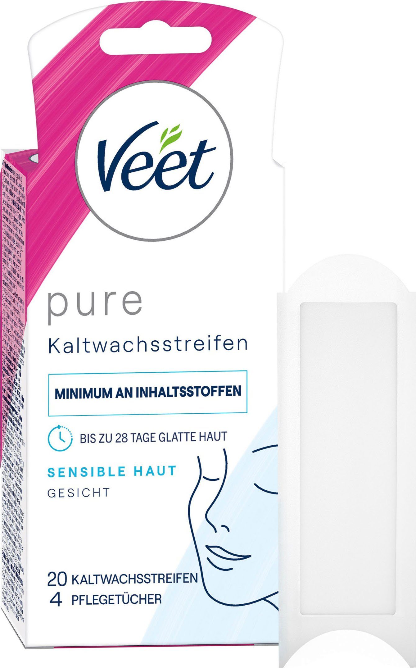 sensible Haut Veet für Easy-Gelwax Gesicht, St., 20 Kaltwachsstreifen