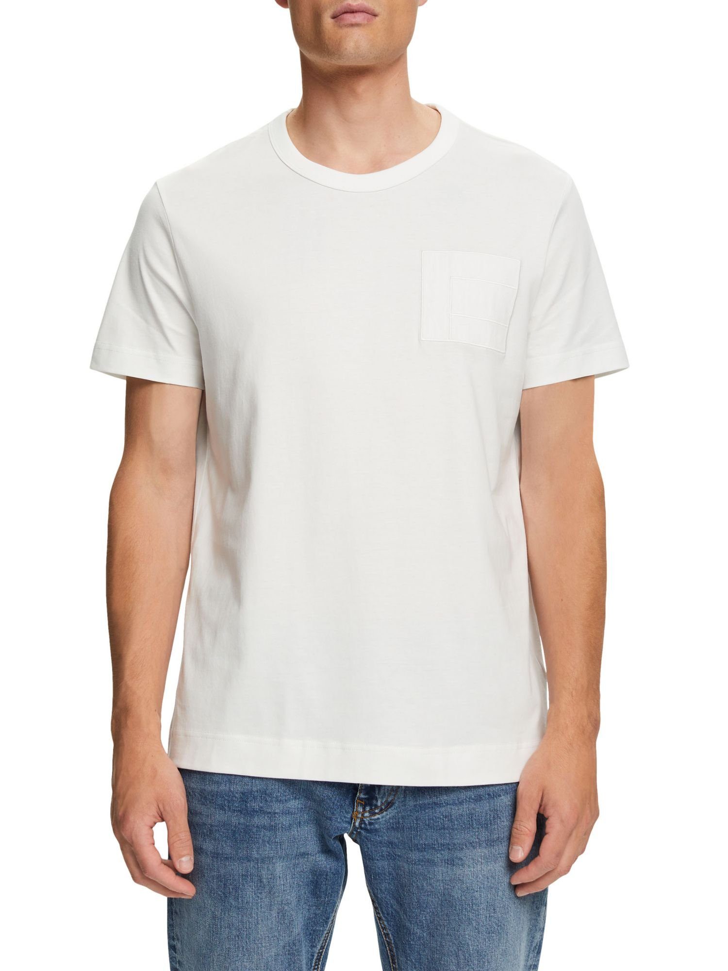 (1-tlg) Esprit OFF Baumwolle mit T-Shirt Collection 100% Stickerei, WHITE Jersey-T-Shirt