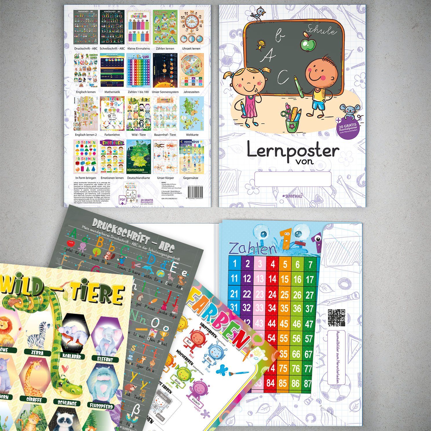 Sunnywall Poster Lernposter Set + Bonus, günstig online kaufen