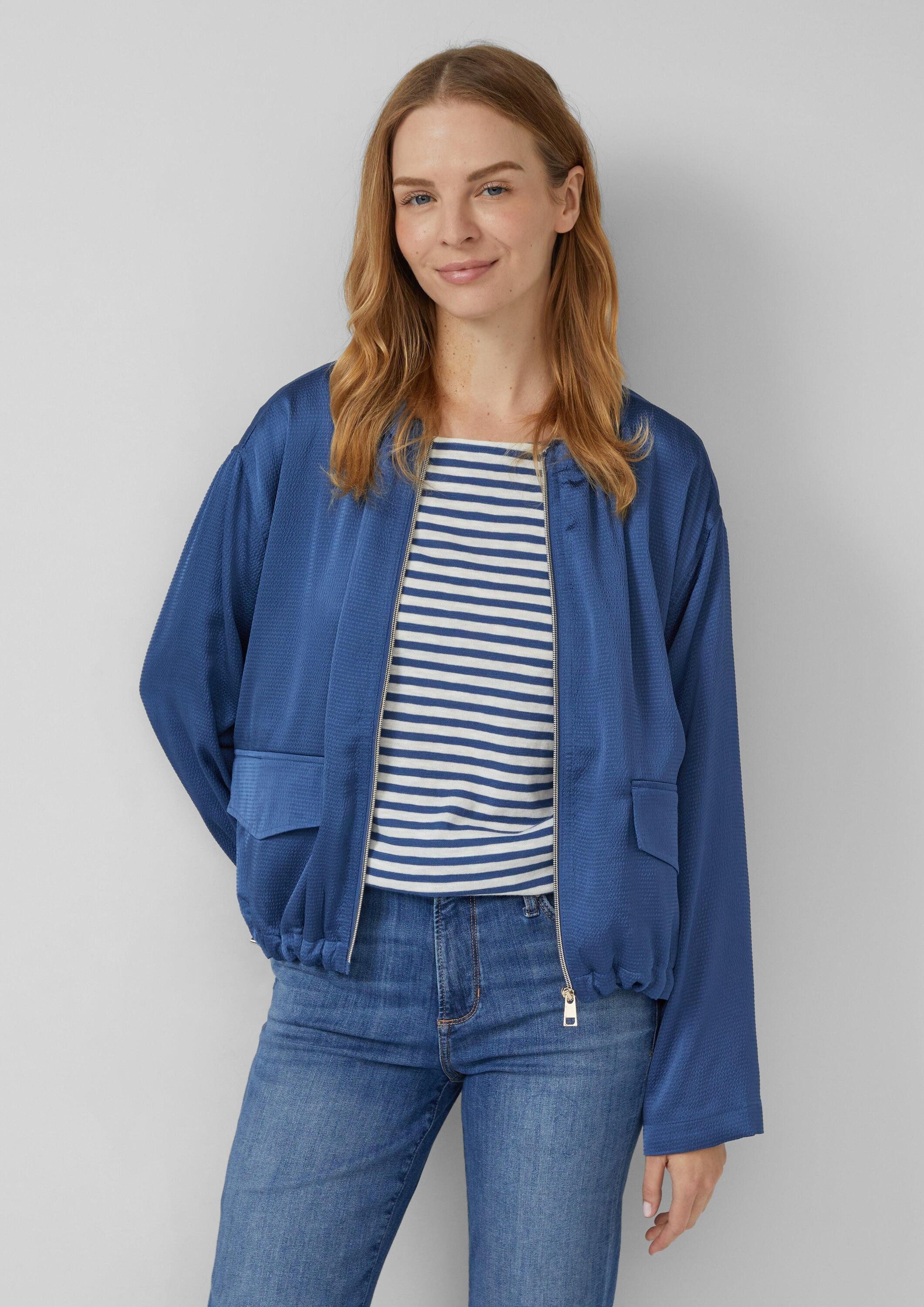 s.Oliver Funktionsjacke Indoor-Blazer Satin-Blouson im Relaxed Fit mit vers günstig online kaufen