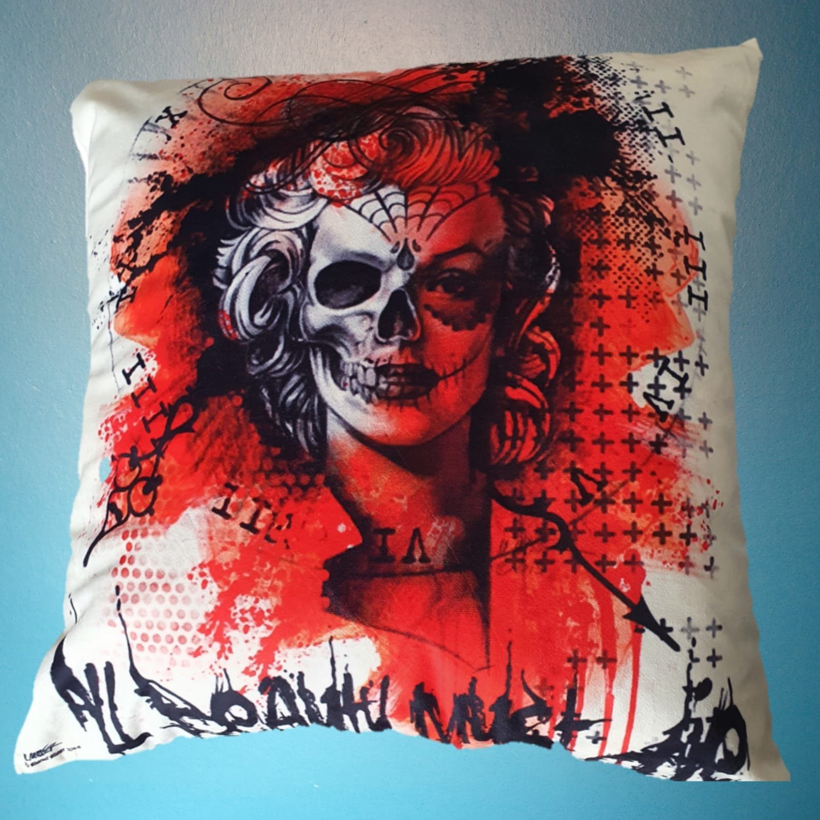 Kissenbezug Totenkopf Kissenbezug ""All beauty must die" 45x45 cm, Vogler