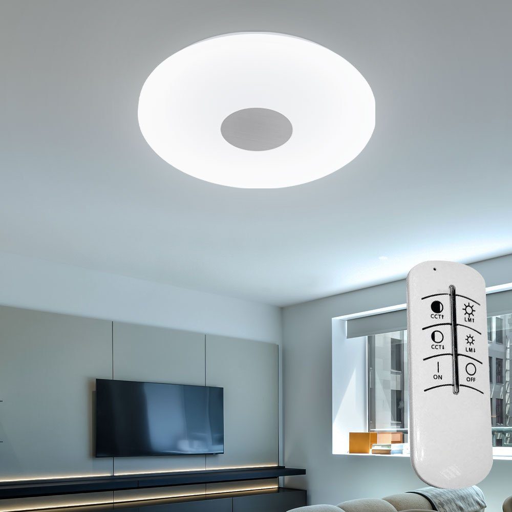 etc-shop LED Deckenleuchte, LED-Leuchtmittel fest verbaut, Deckenlampe Deckenleuchte dimmbar Fernbedienung weiß LED