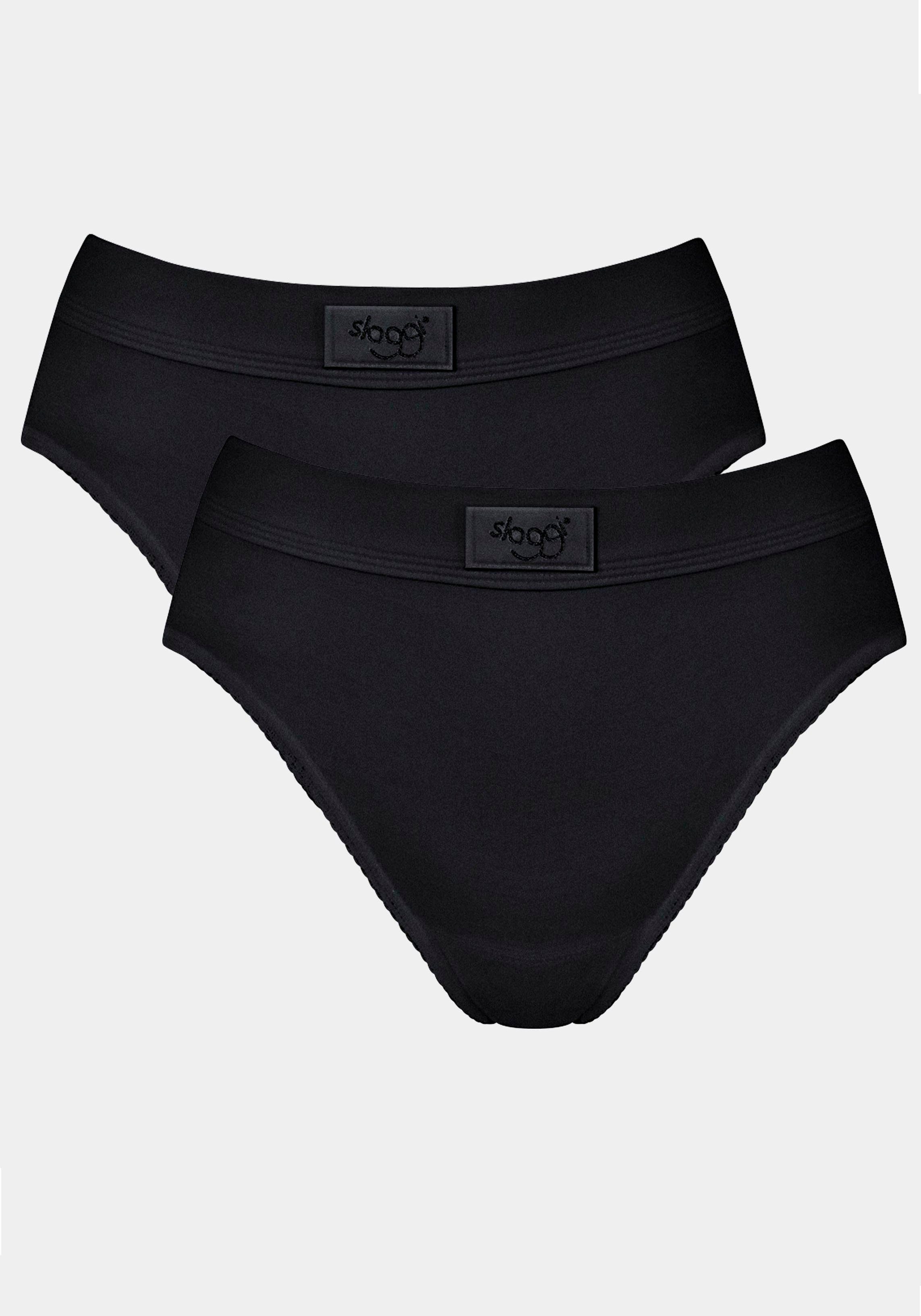 Sloggi Jazz-Pants Slips (Packung, 2-St) mit Logo am Bund, Zarte  Mäusezähnchenkante an Beinabschlüssen