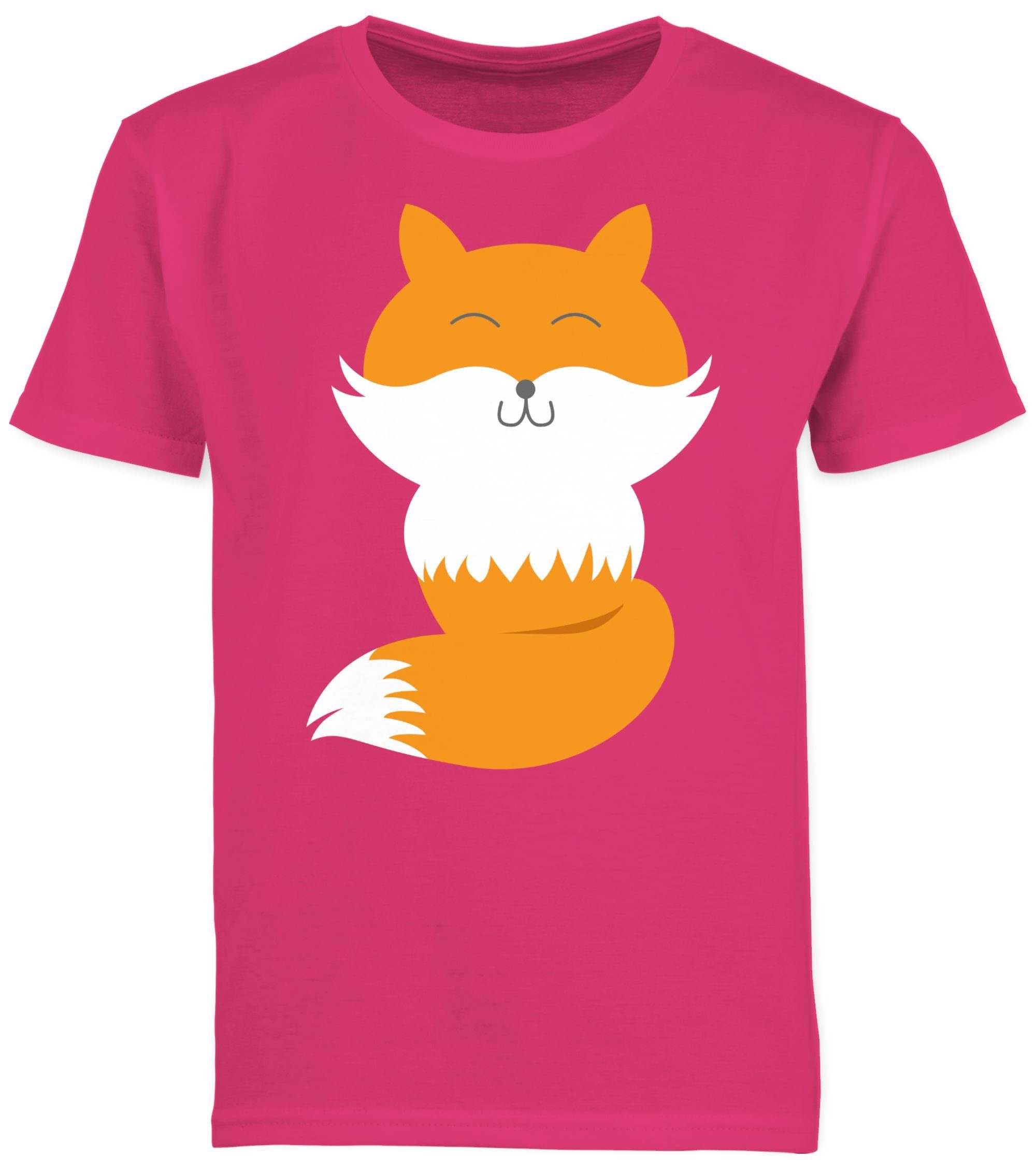 Animal 3 Shirtracer Süßer Fuchs Tiermotiv Print T-Shirt Fuchsia