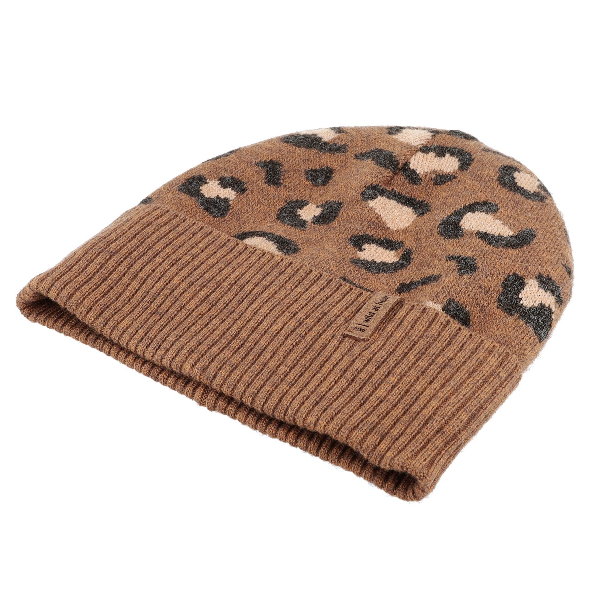 MAXIMO Strickmütze KIDS GIRL-Beanie,Leo Umschlag (1-St) Animal-Print – Bild 2 von 5
