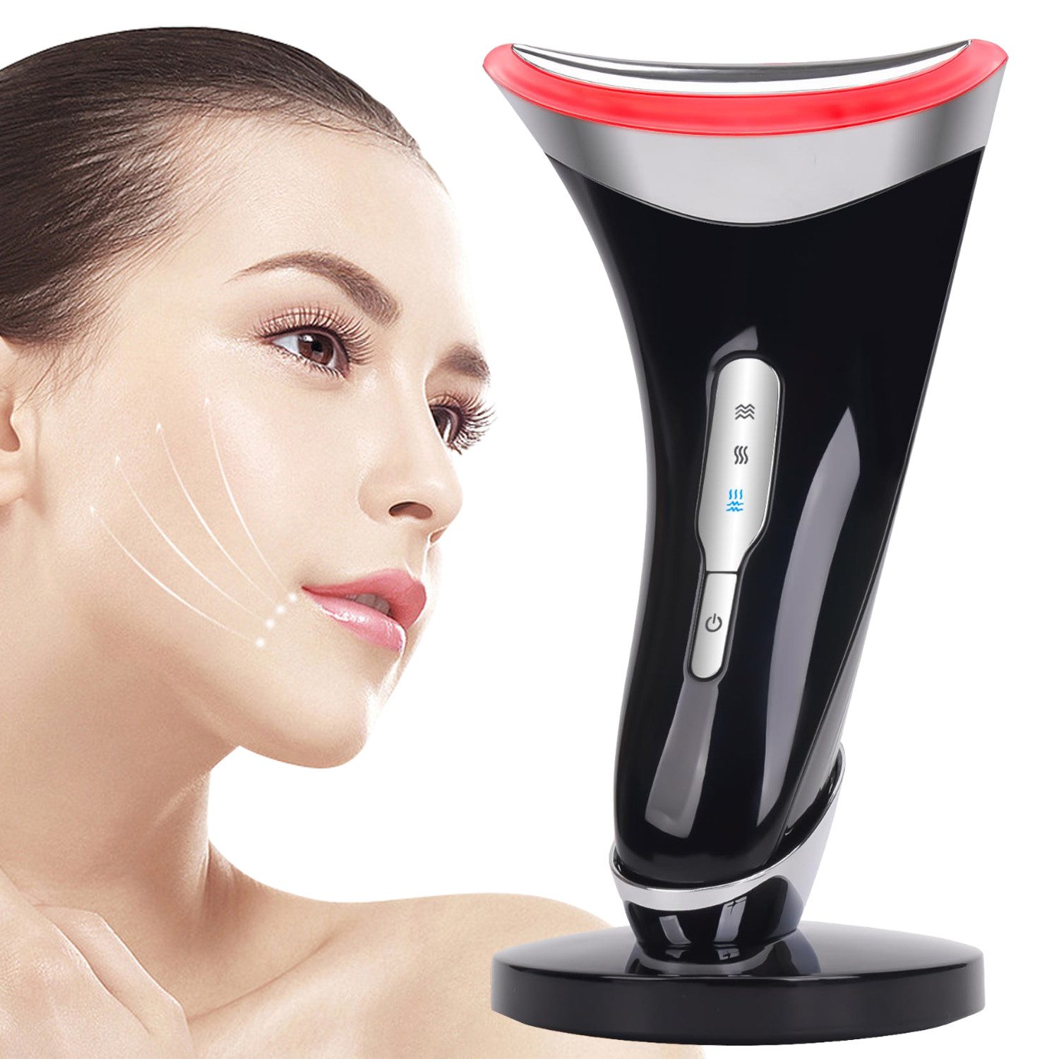 Nacken-Massagegerät 3-in-1-Beauty-Gerä Rotlichttherapie für Gesicht und Hals Lichttherapie