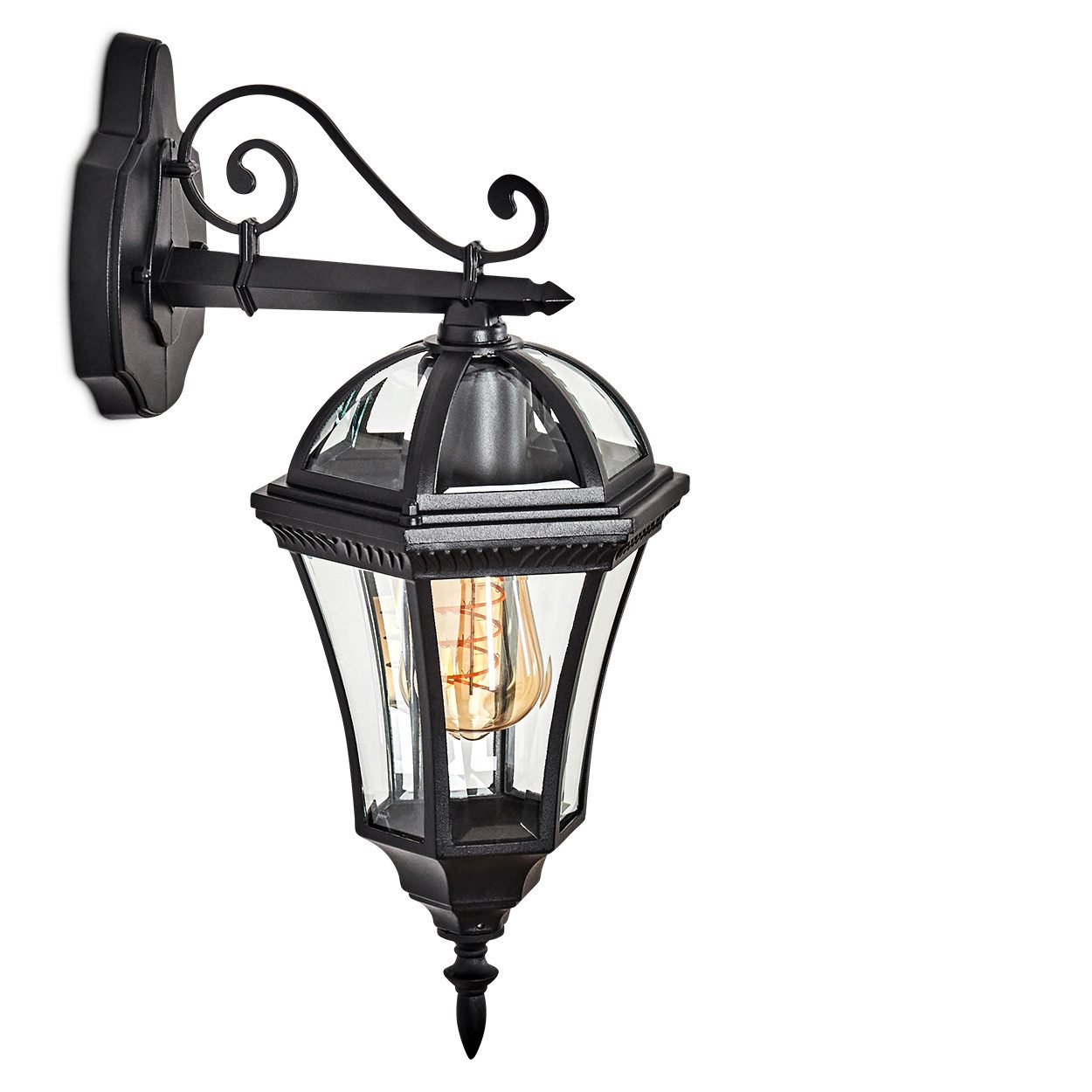 hofstein Außen-Wandleuchte Außenwandlampe aus Metall/Glas in günstig online kaufen