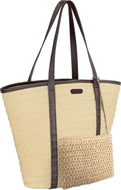 Janice Strandtasche Strandtasche 12 Liter Makati, Damen Sommertasche aus Stroh