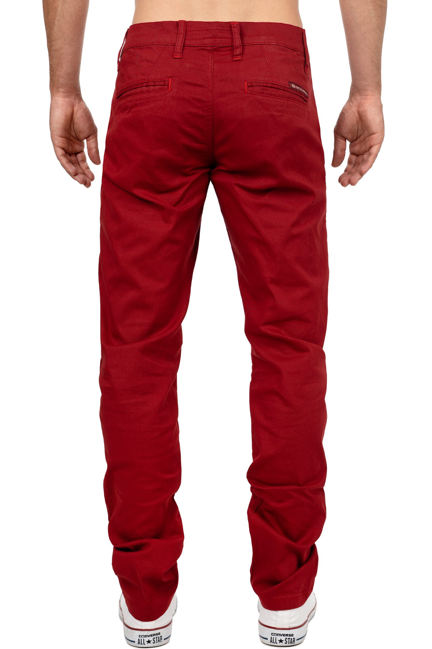Cipo & Baxx Stoffhose Herren Regular Fit Hose Mid Waist BA-CD842 Label-Applikation