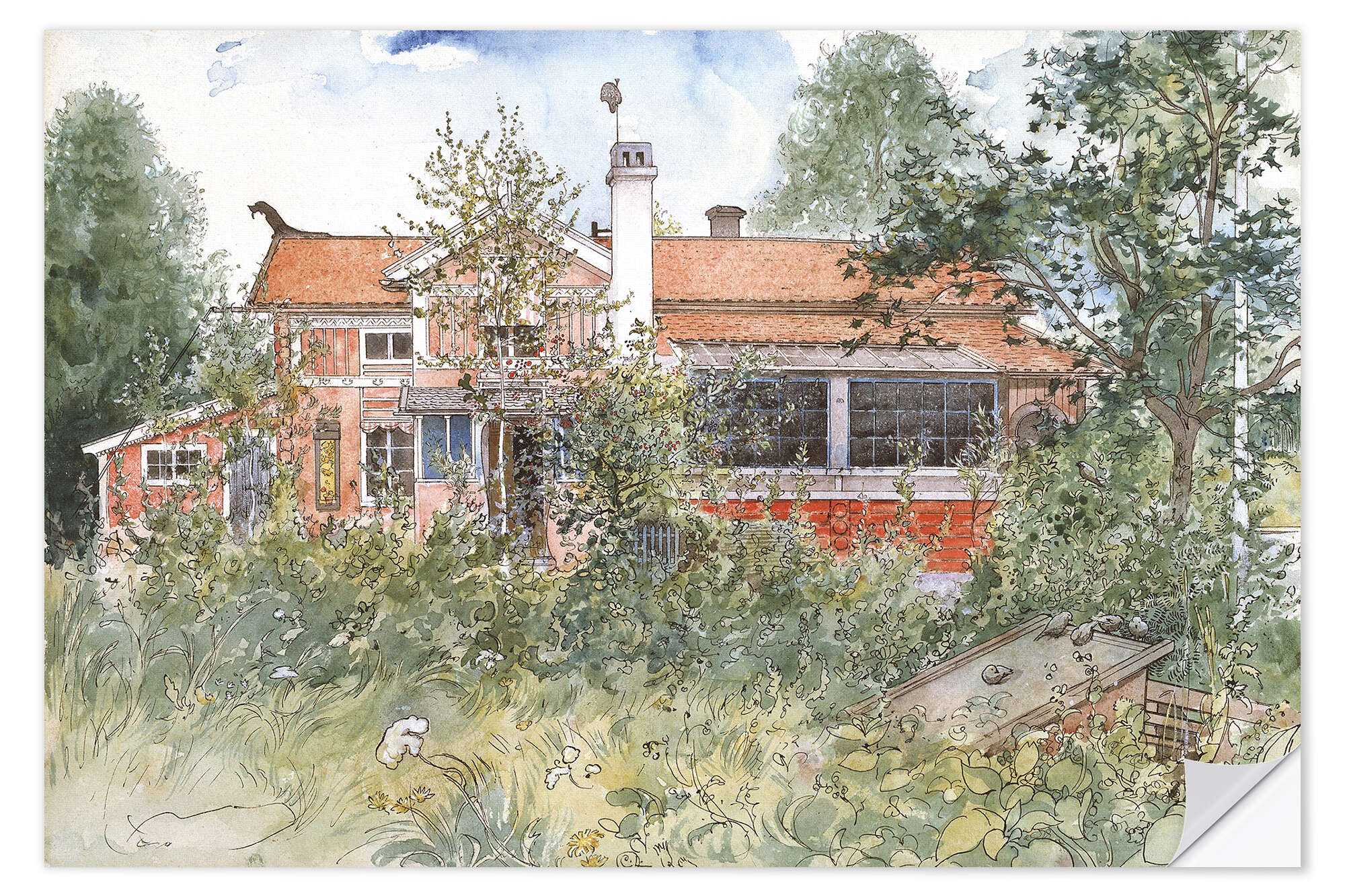 Posterlounge Wandfolie Carl Larsson, Haus in Sundborn, Malerei