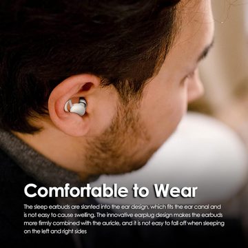 Xmenha Unauffälliges Design für ungestörten Schlaf, Mini In-Ear-Kopfhörer (Effektive Geräuschisolierung: Erleben Sie klare Musik und Ruhe, dank des ergonomischen Designs., mit Lange Akkulaufzeit Hi-Fi Stereo stabiler Bluetooth 5.2 Verbindung)