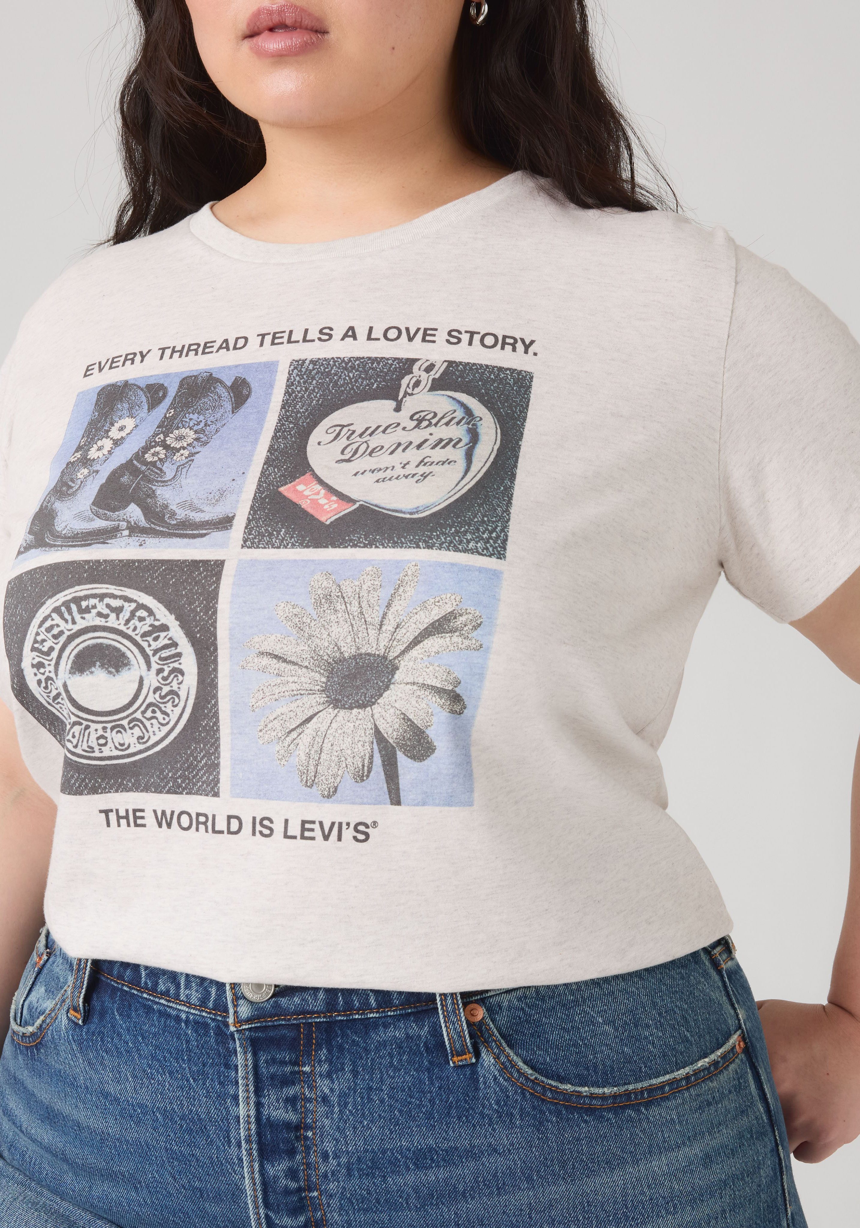 Levi's® Plus T-Shirt PL PERFECT TEE mit Logodruck – Bild 4 von 5