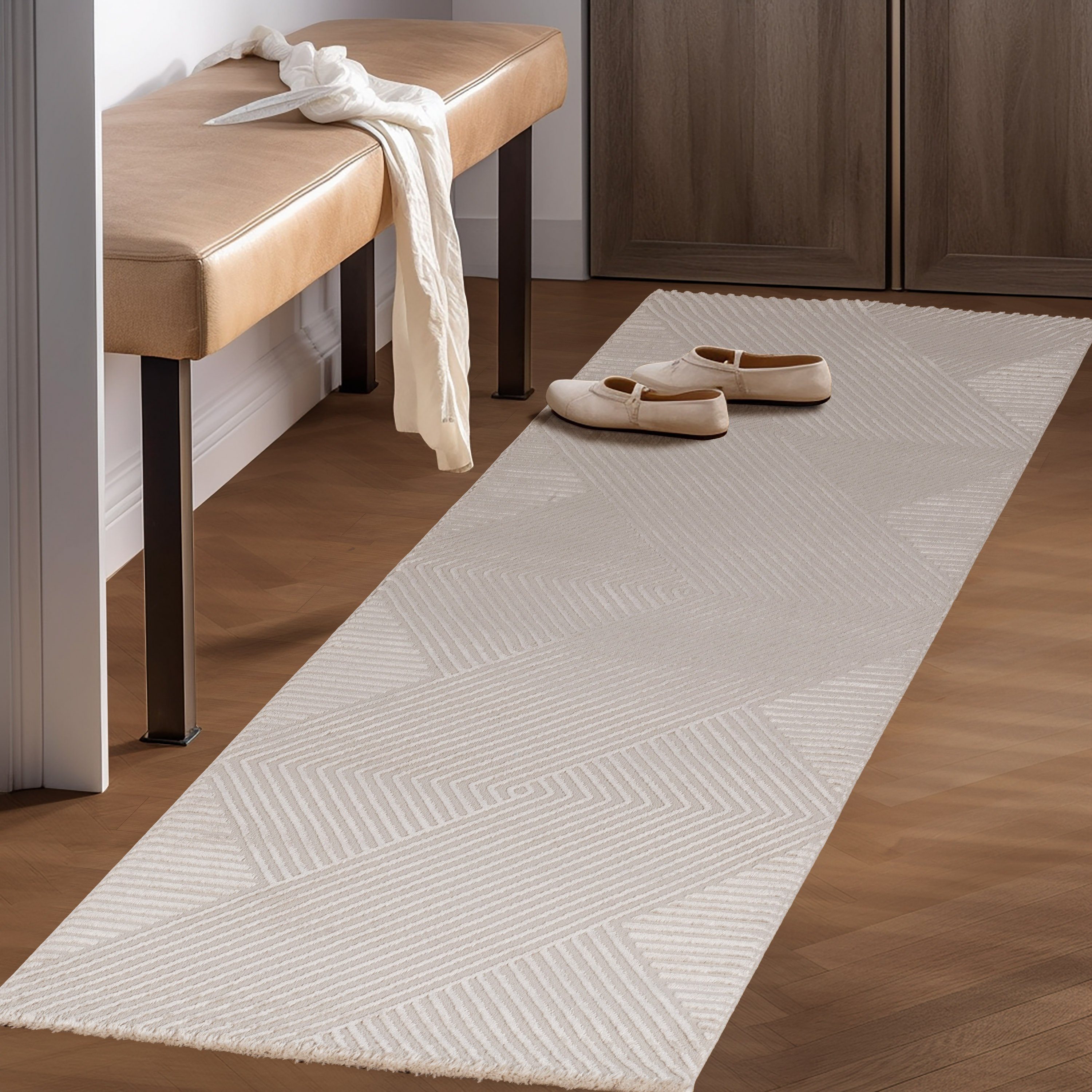 SIMPEX24 Kurzflor-Bettumrandung Skandinavisches Boho Muster, Höhe günstig online kaufen